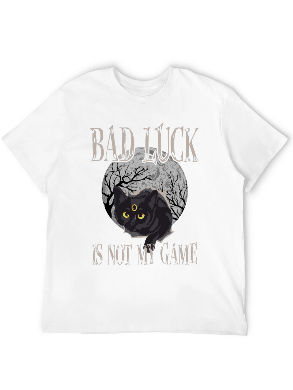 Bad Luck Cat Graphic Tee - Spooky Style