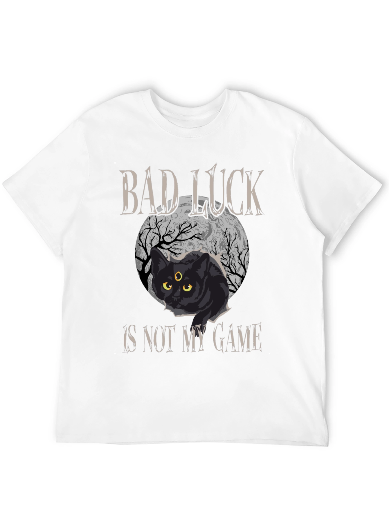 Bad Luck Cat Graphic Tee - Spooky Style