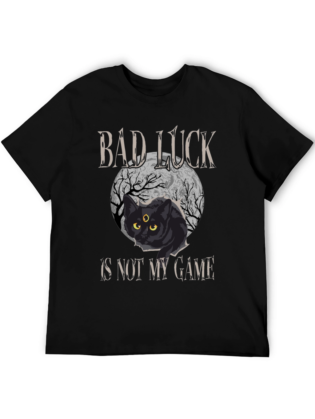 Bad Luck Cat Graphic Tee - Spooky Style