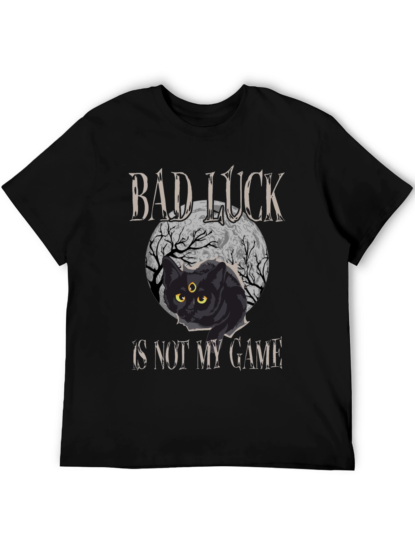 Bad Luck Cat Graphic Tee - Spooky Style