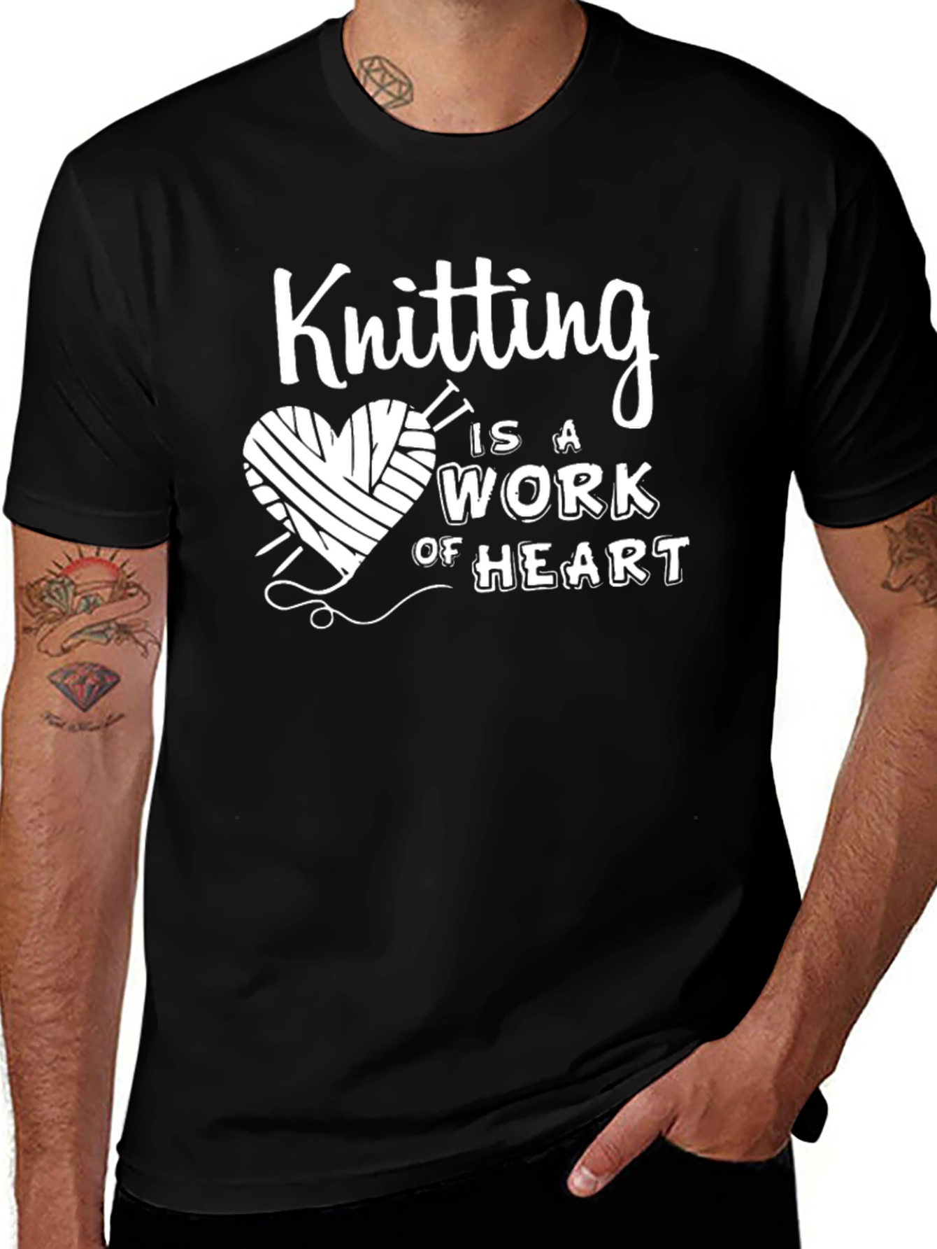 Knitting Heart T-Shirt - A Work of Heart