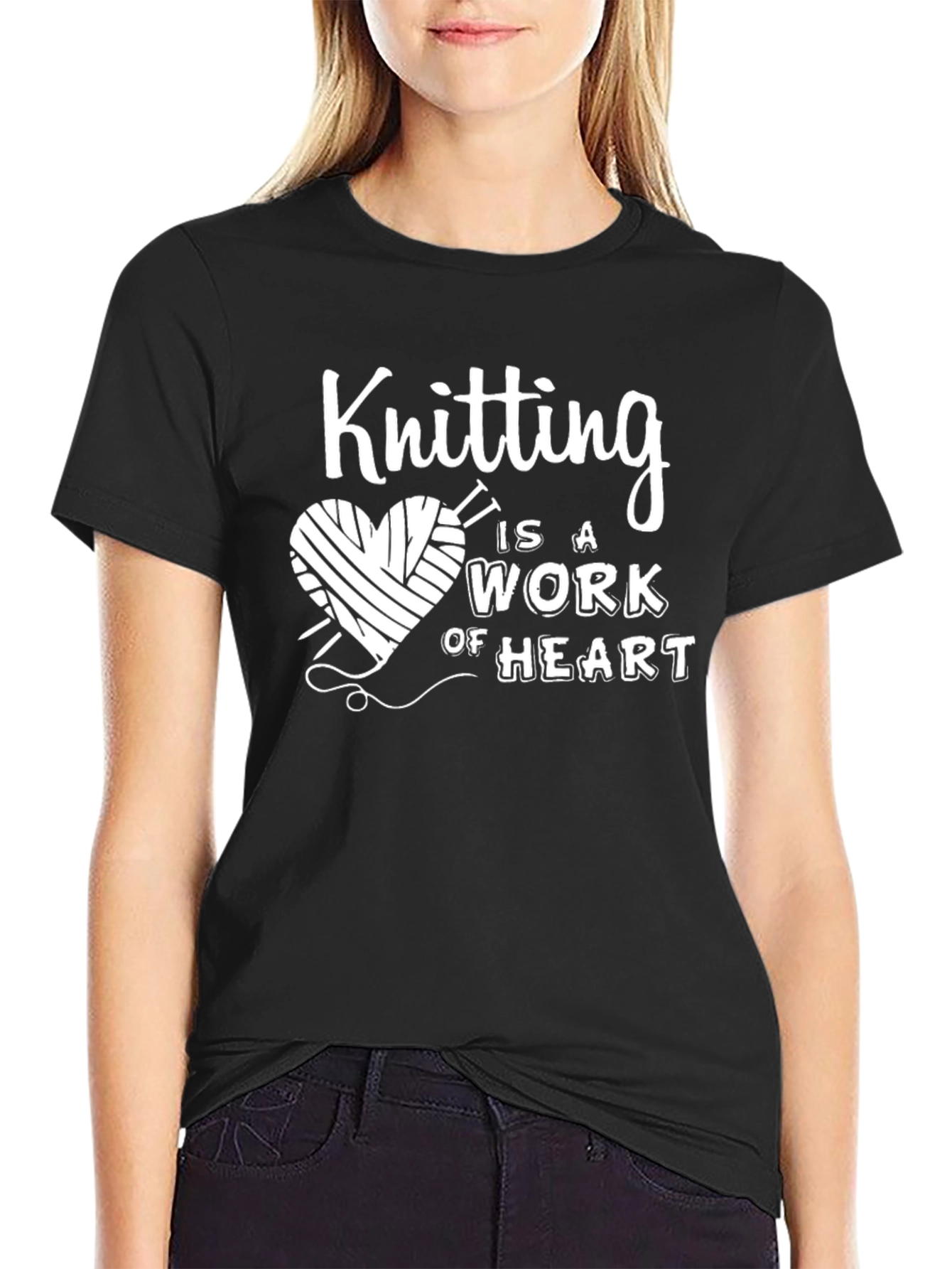 Knitting Heart T-Shirt - A Work of Heart