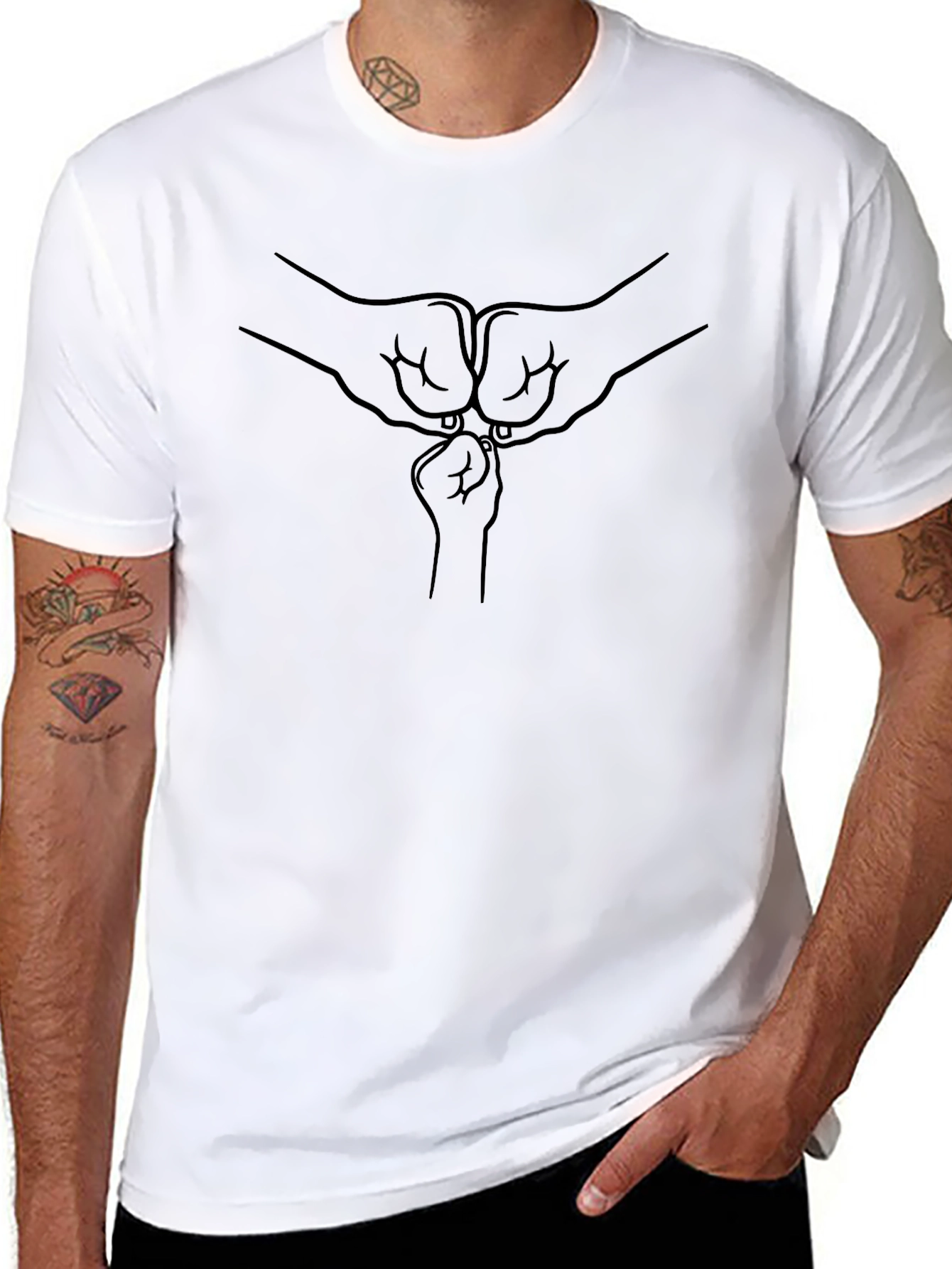 Family Fist Bump Black T-Shirt