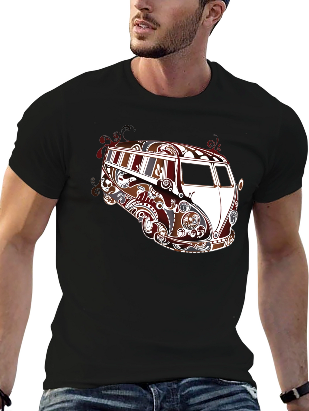 Cool VW Bus Graphic Tee - Black
