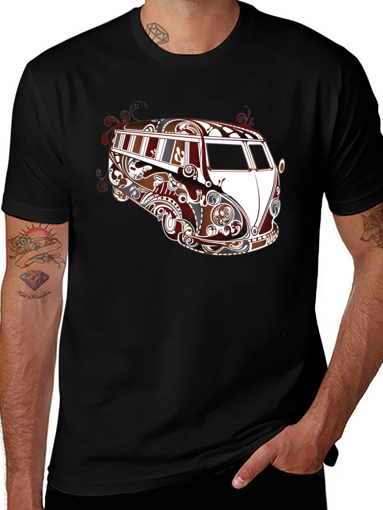 Cool VW Bus Graphic Tee - Black