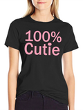 100% Cutie Black Graphic T-Shirt - Soft Cotton Blend