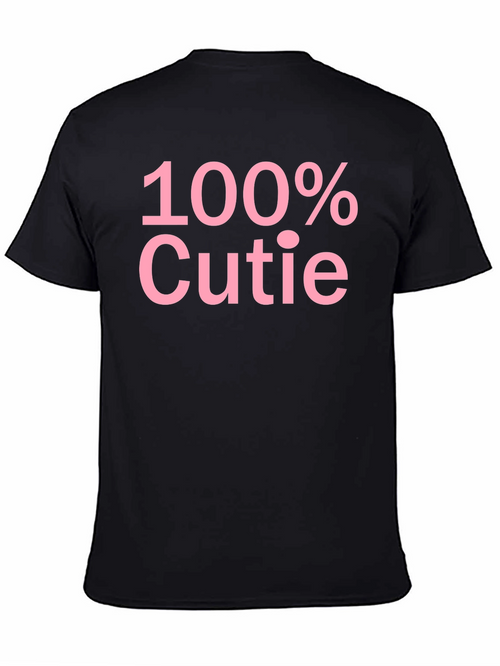 100% Cutie Black Graphic T-Shirt - Soft Cotton Blend