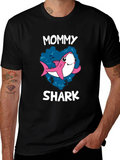 Mommy Shark Black Graphic T-Shirt