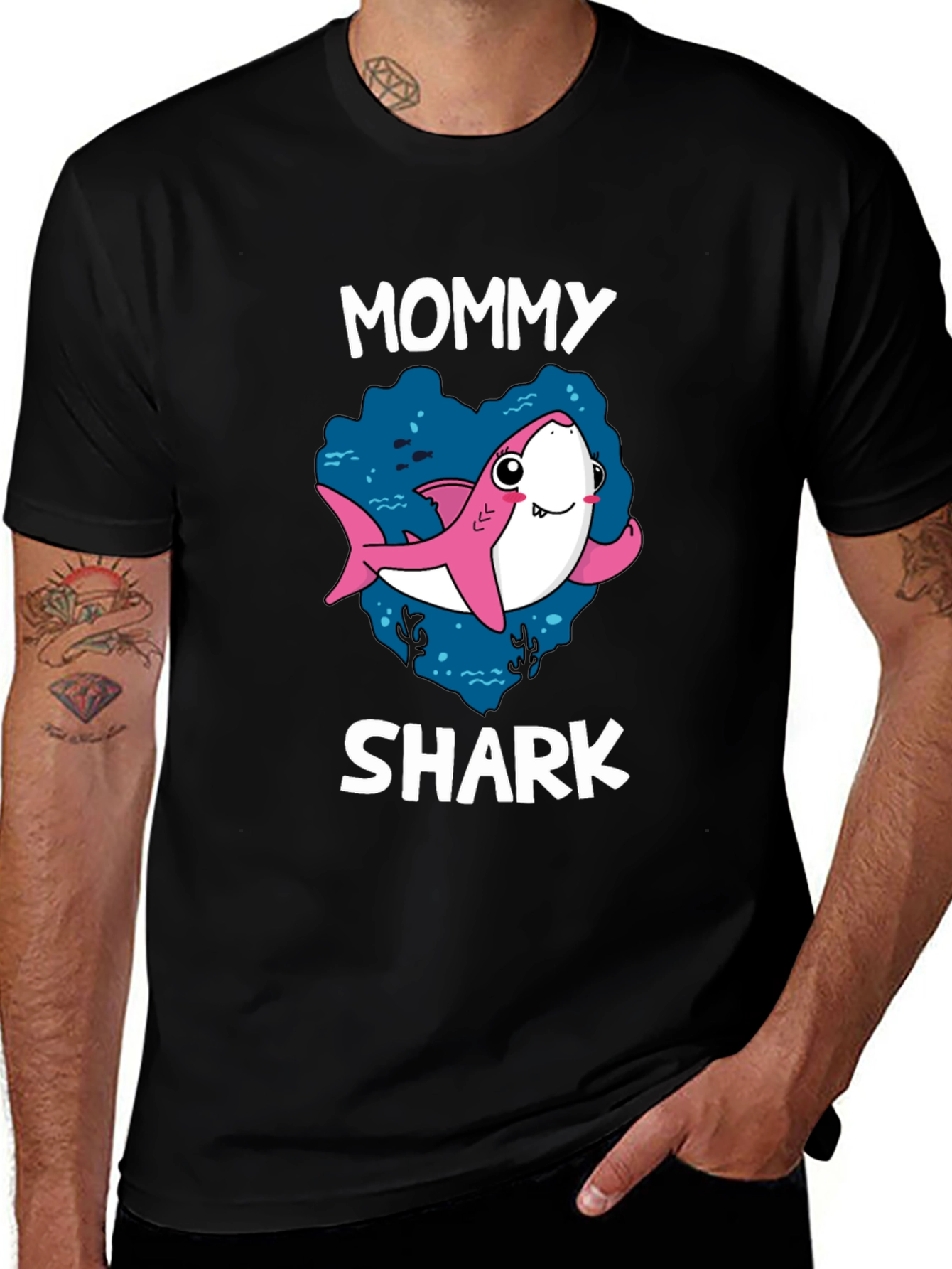 Mommy Shark Black Graphic T-Shirt