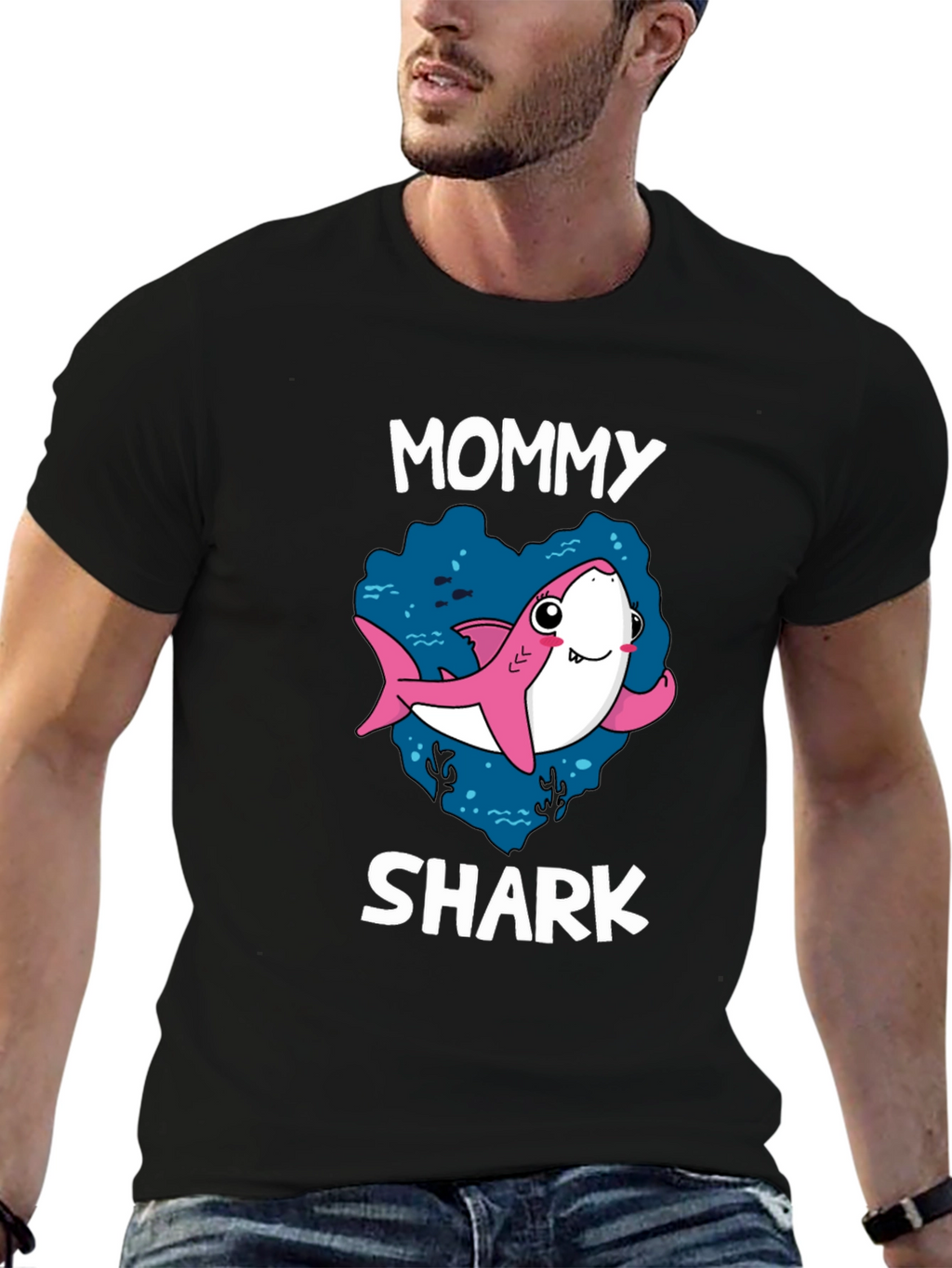 Mommy Shark Black Graphic T-Shirt