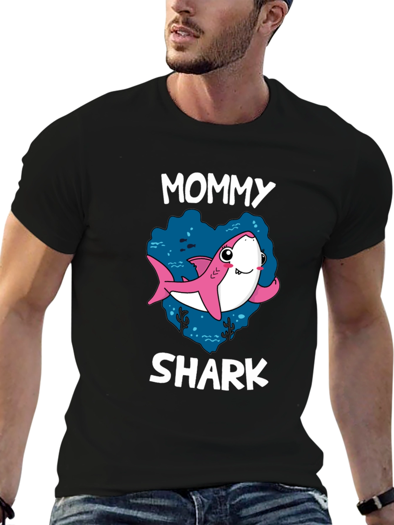 Mommy Shark Black Graphic T-Shirt