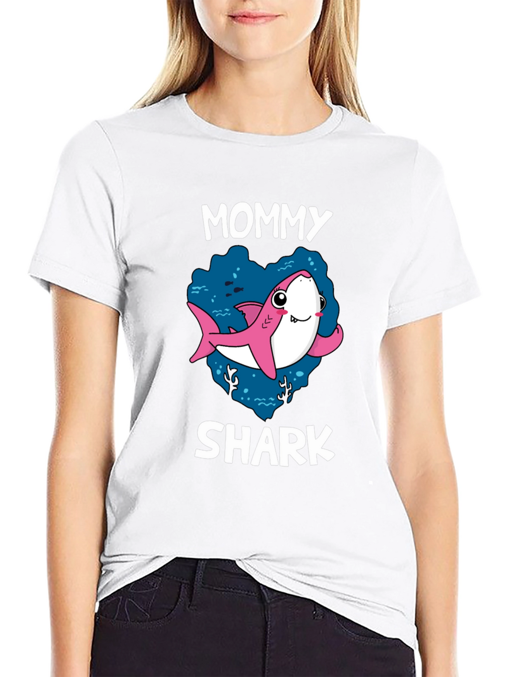 Mommy Shark Black Graphic T-Shirt