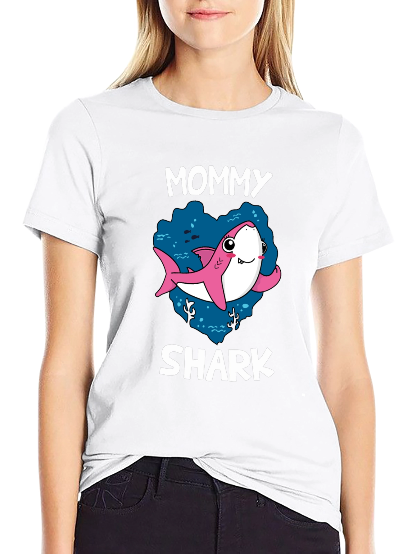 Mommy Shark Black Graphic T-Shirt