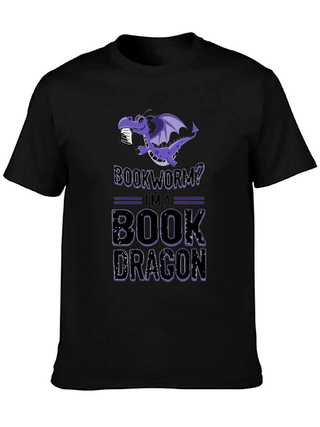 Book Dragon T-Shirt: Purple Fantasy Reader Tee