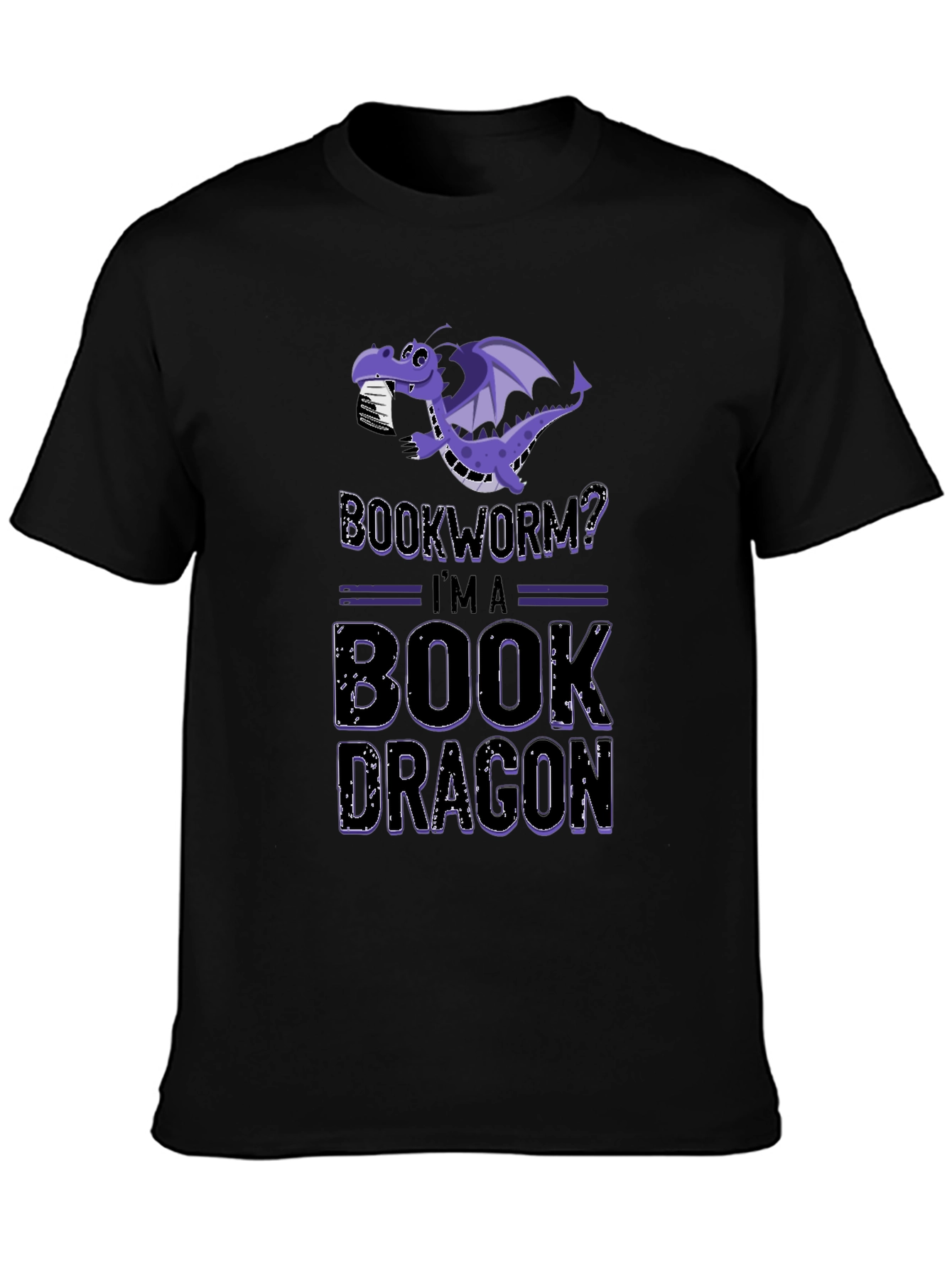 Book Dragon T-Shirt: Purple Fantasy Reader Tee