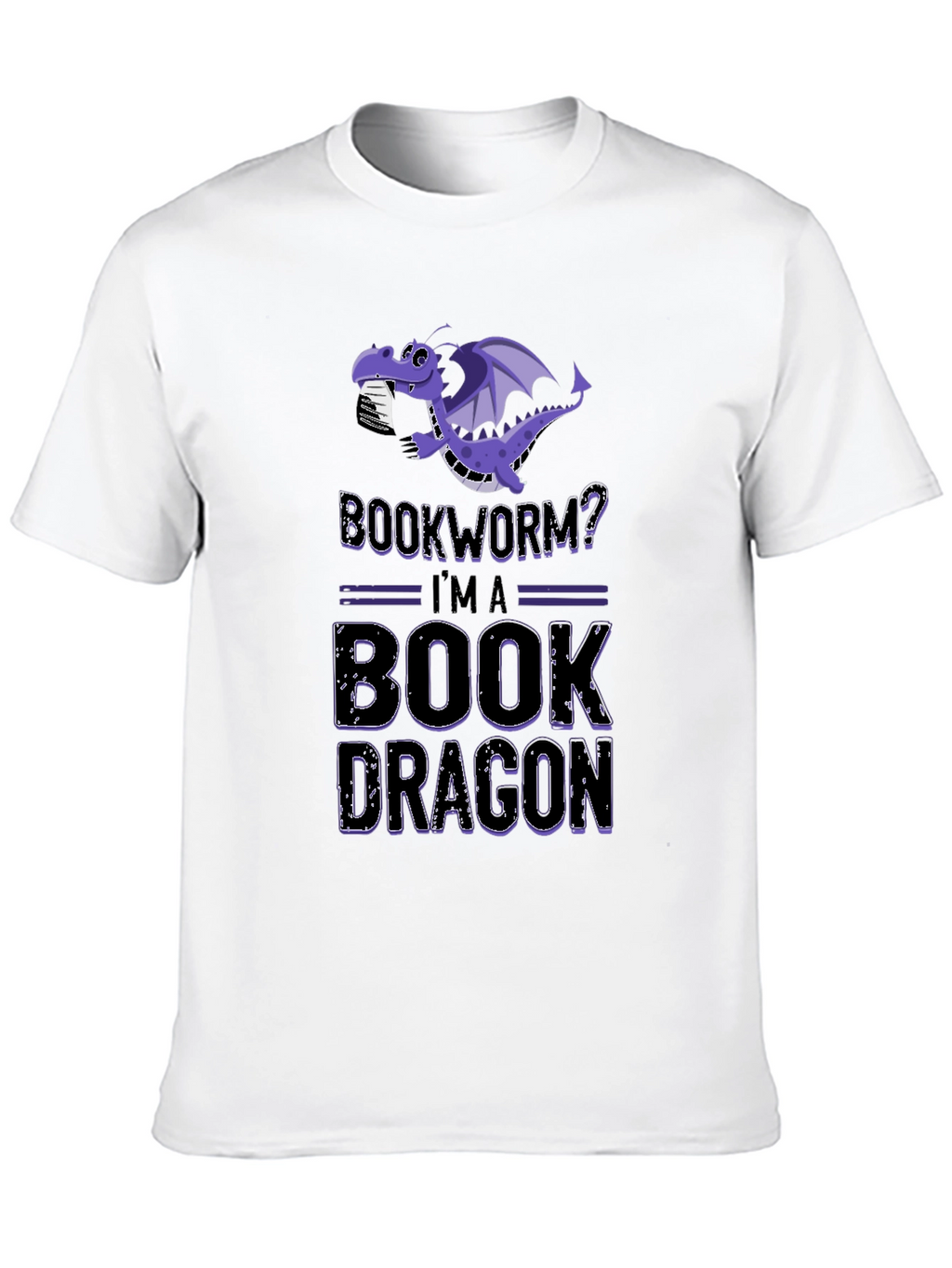 Book Dragon T-Shirt: Purple Fantasy Reader Tee