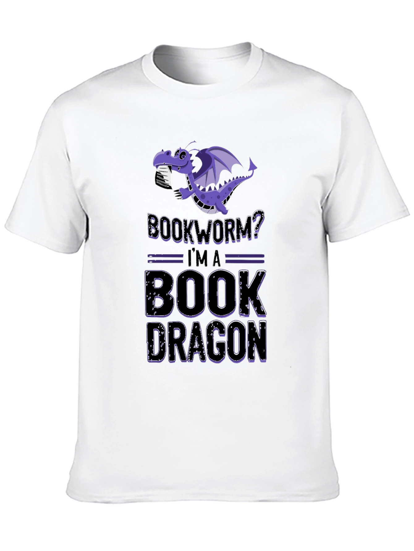 Book Dragon T-Shirt: Purple Fantasy Reader Tee