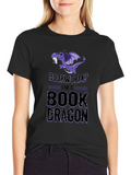Book Dragon T-Shirt: Purple Fantasy Reader Tee