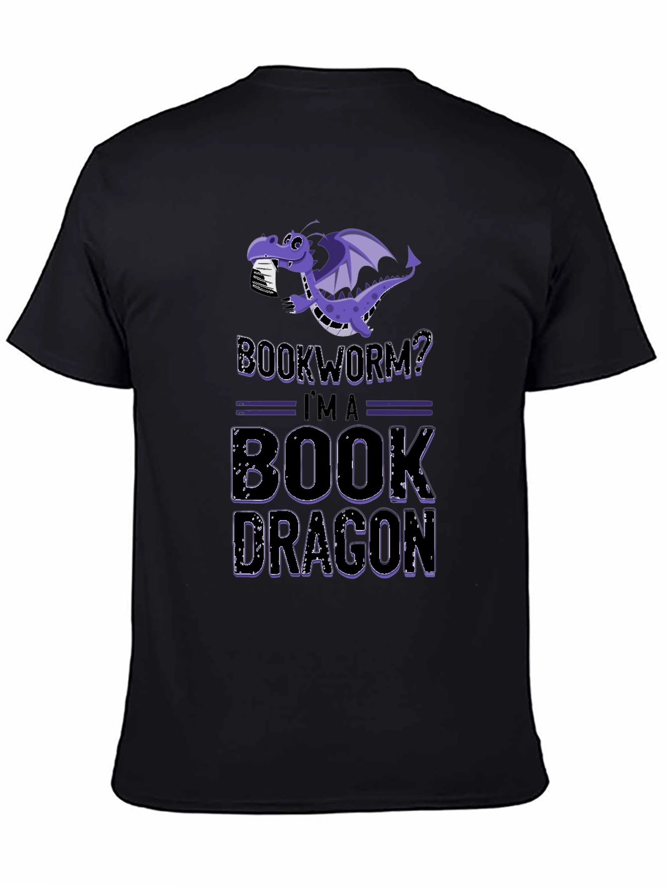 Book Dragon T-Shirt: Purple Fantasy Reader Tee