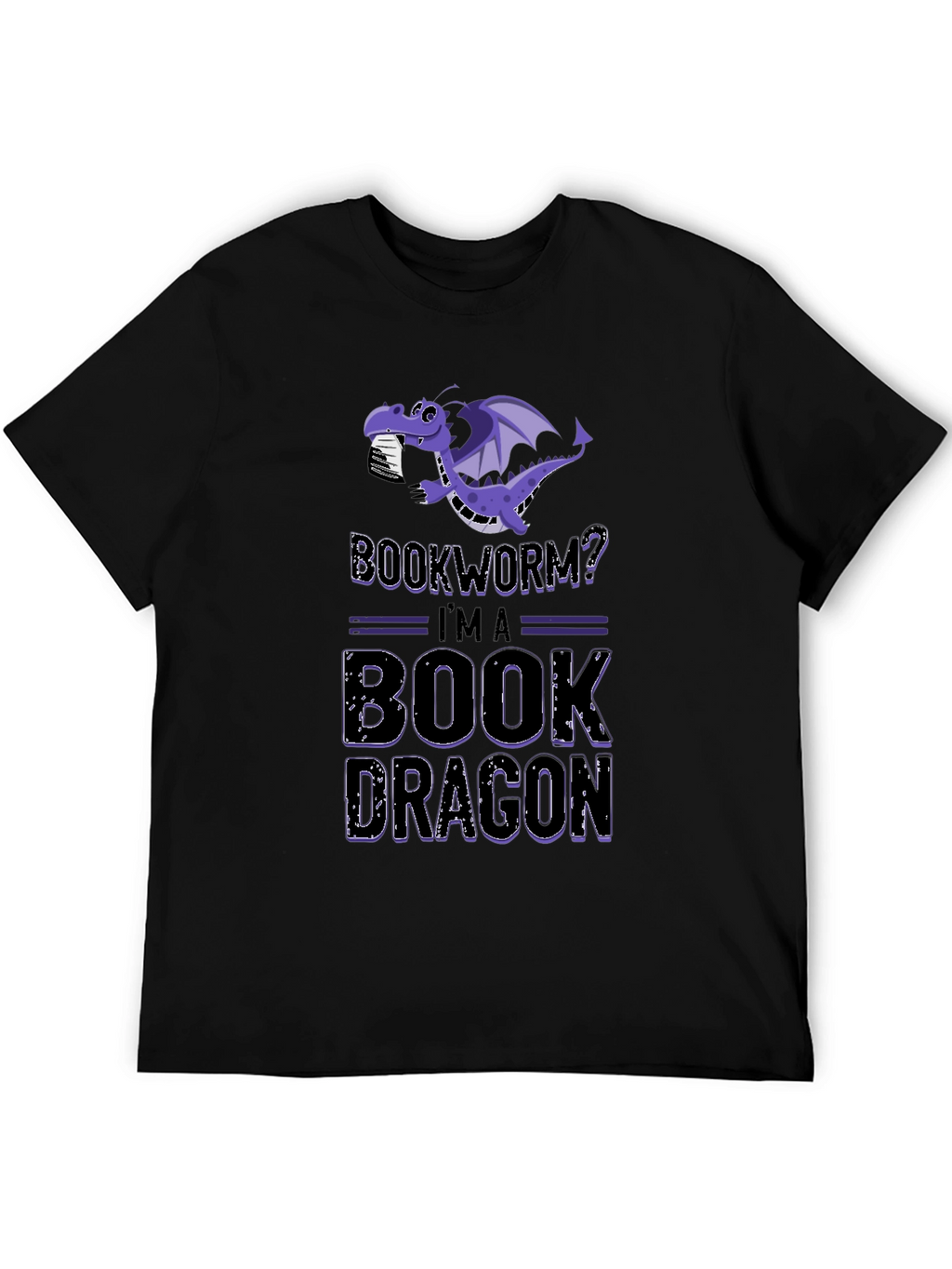 Book Dragon T-Shirt: Purple Fantasy Reader Tee