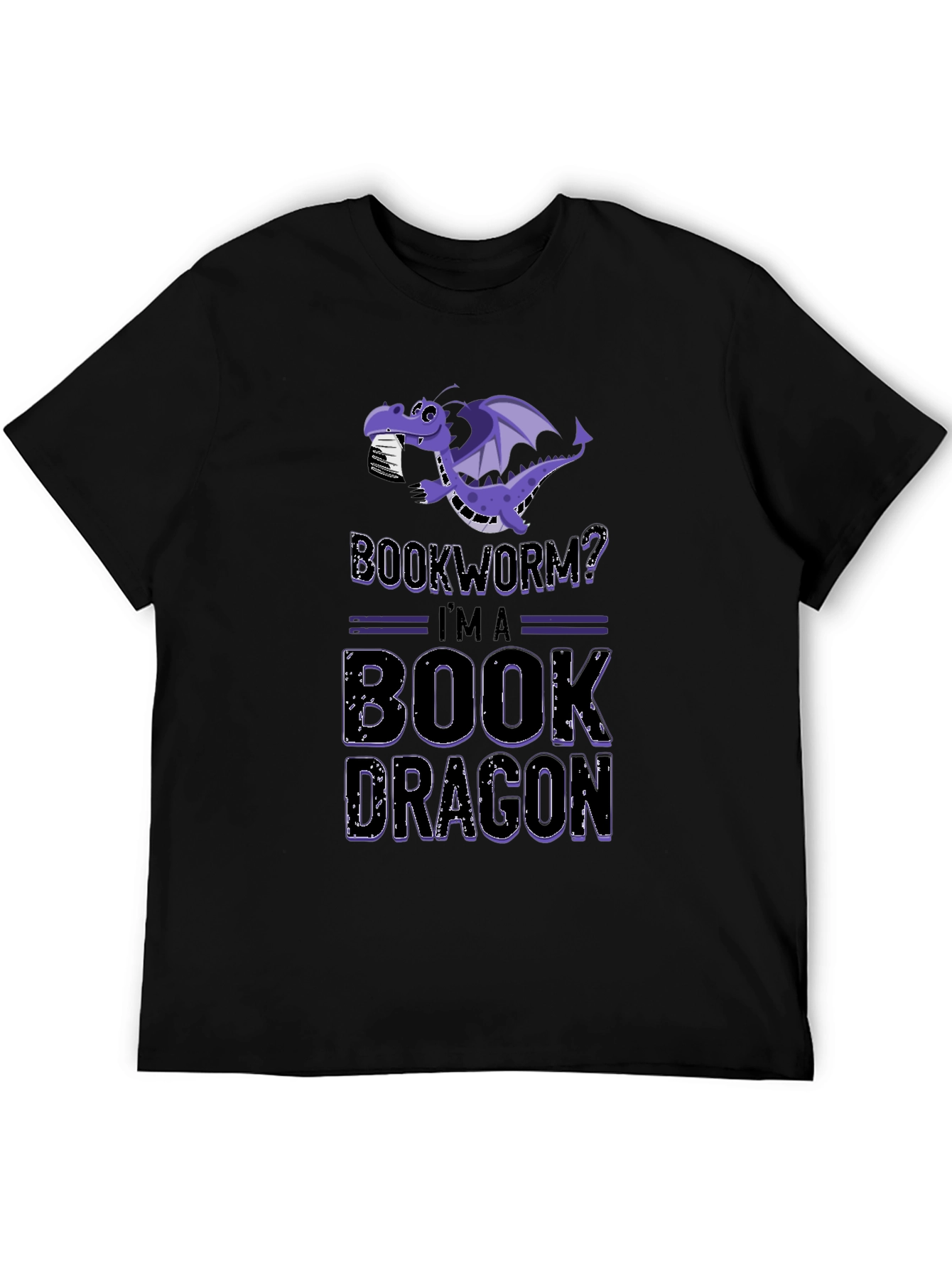 Book Dragon T-Shirt: Purple Fantasy Reader Tee