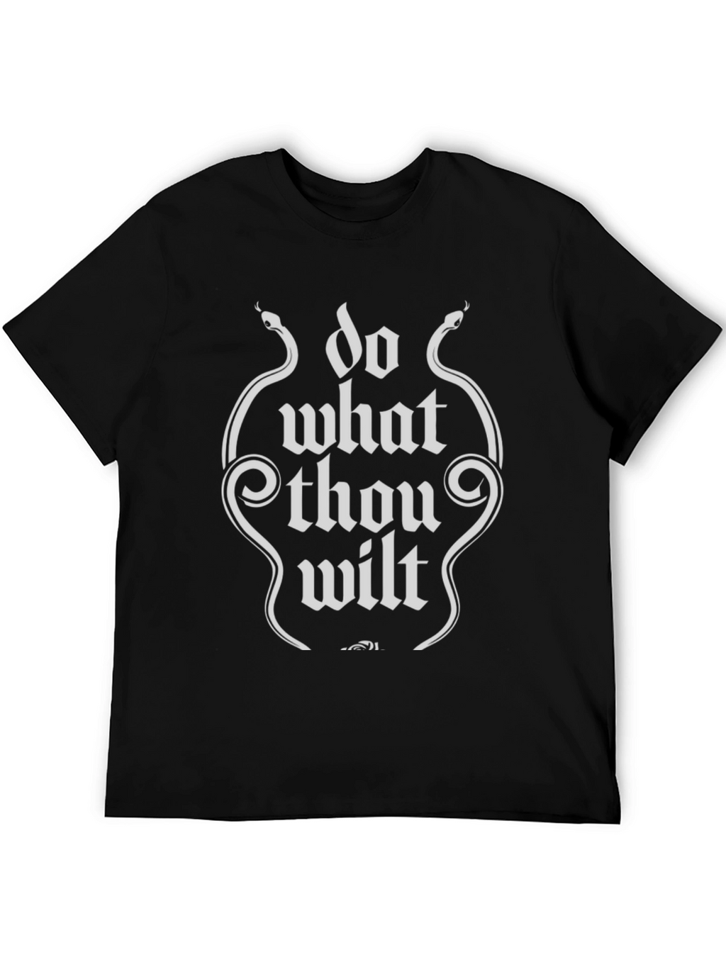 Do What Thou Wilt Black T-Shirt with Snake Graphic