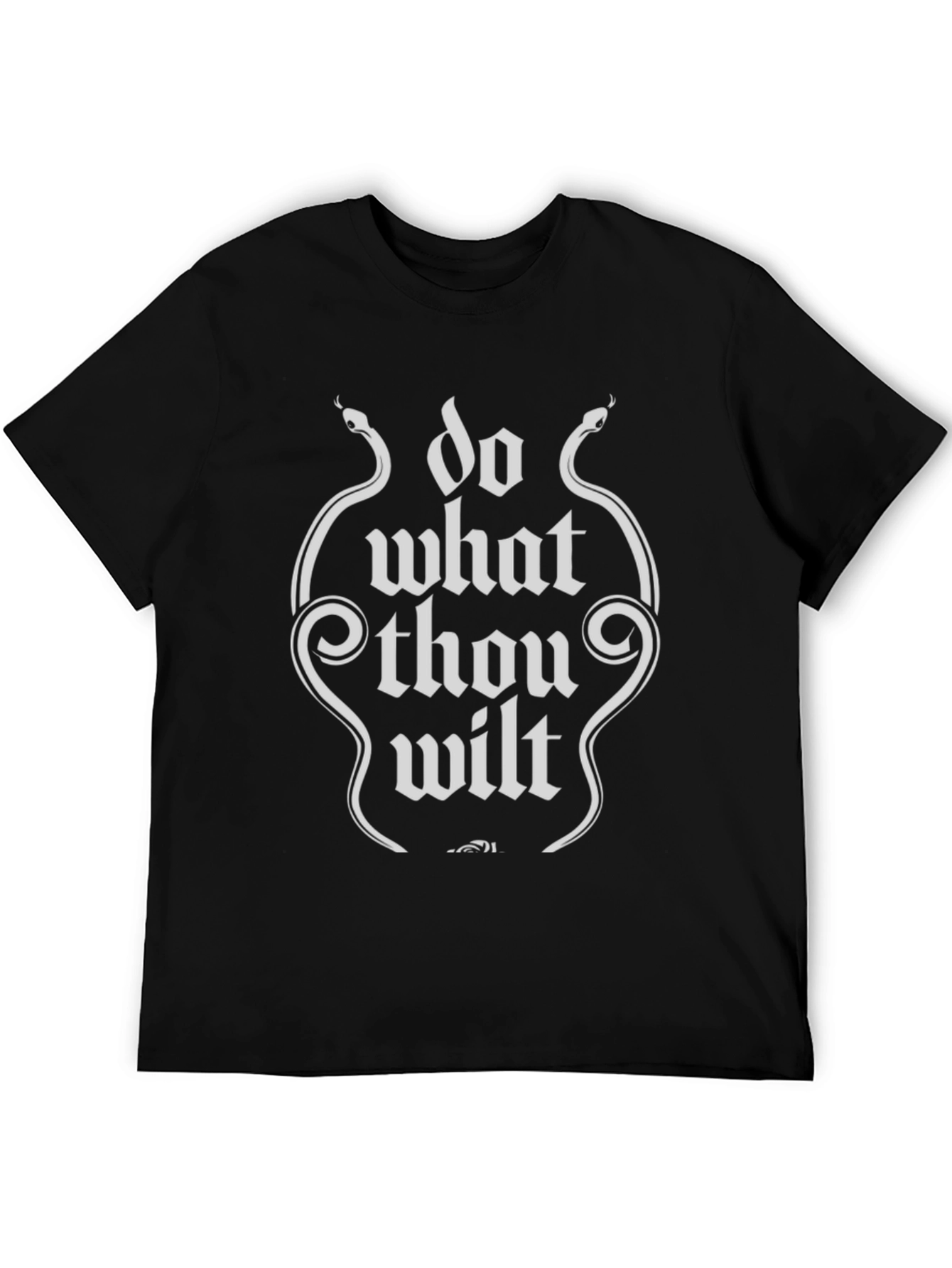 Do What Thou Wilt Black T-Shirt with Snake Graphic