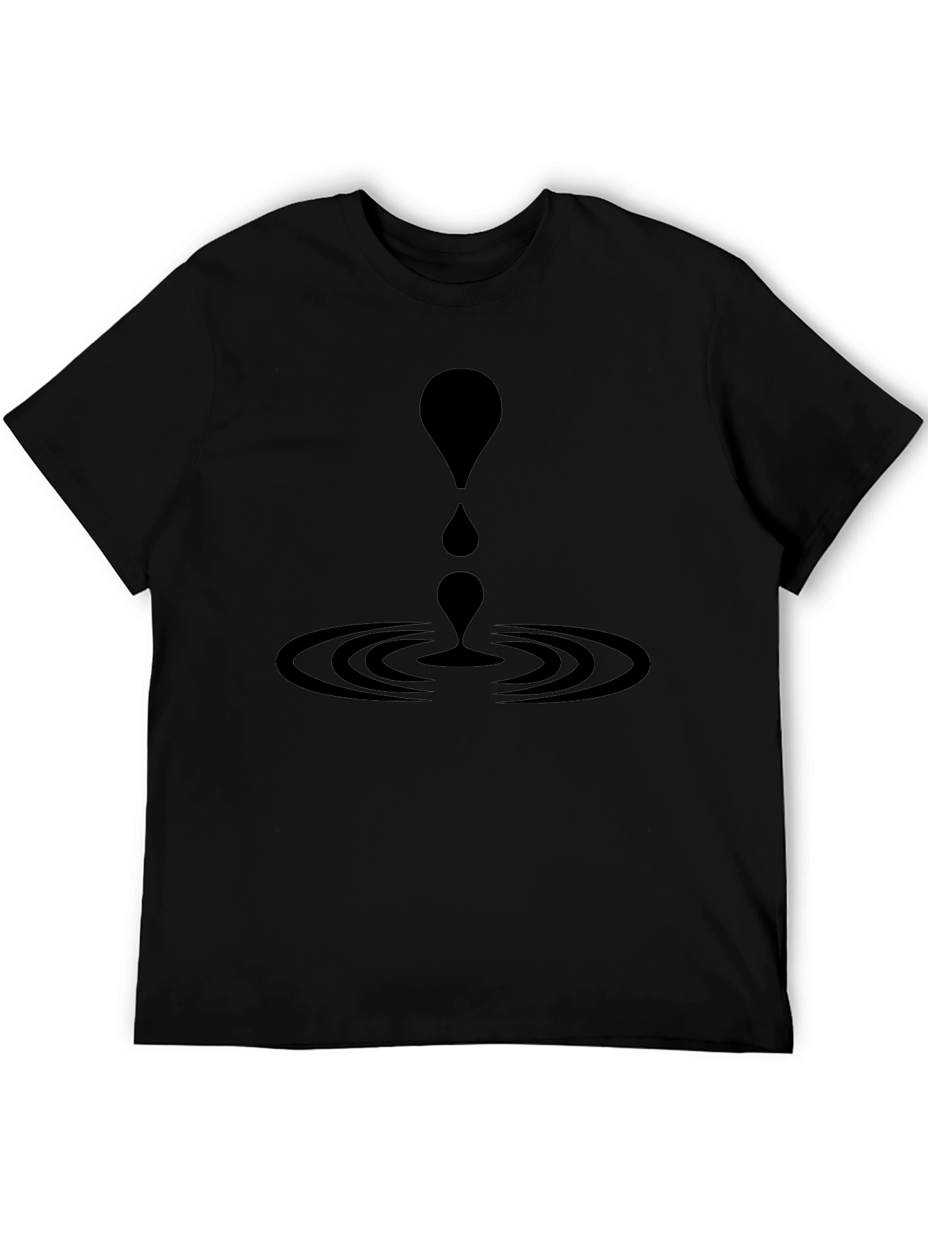 Black T-Shirt with Abstract Water Drop Graphic