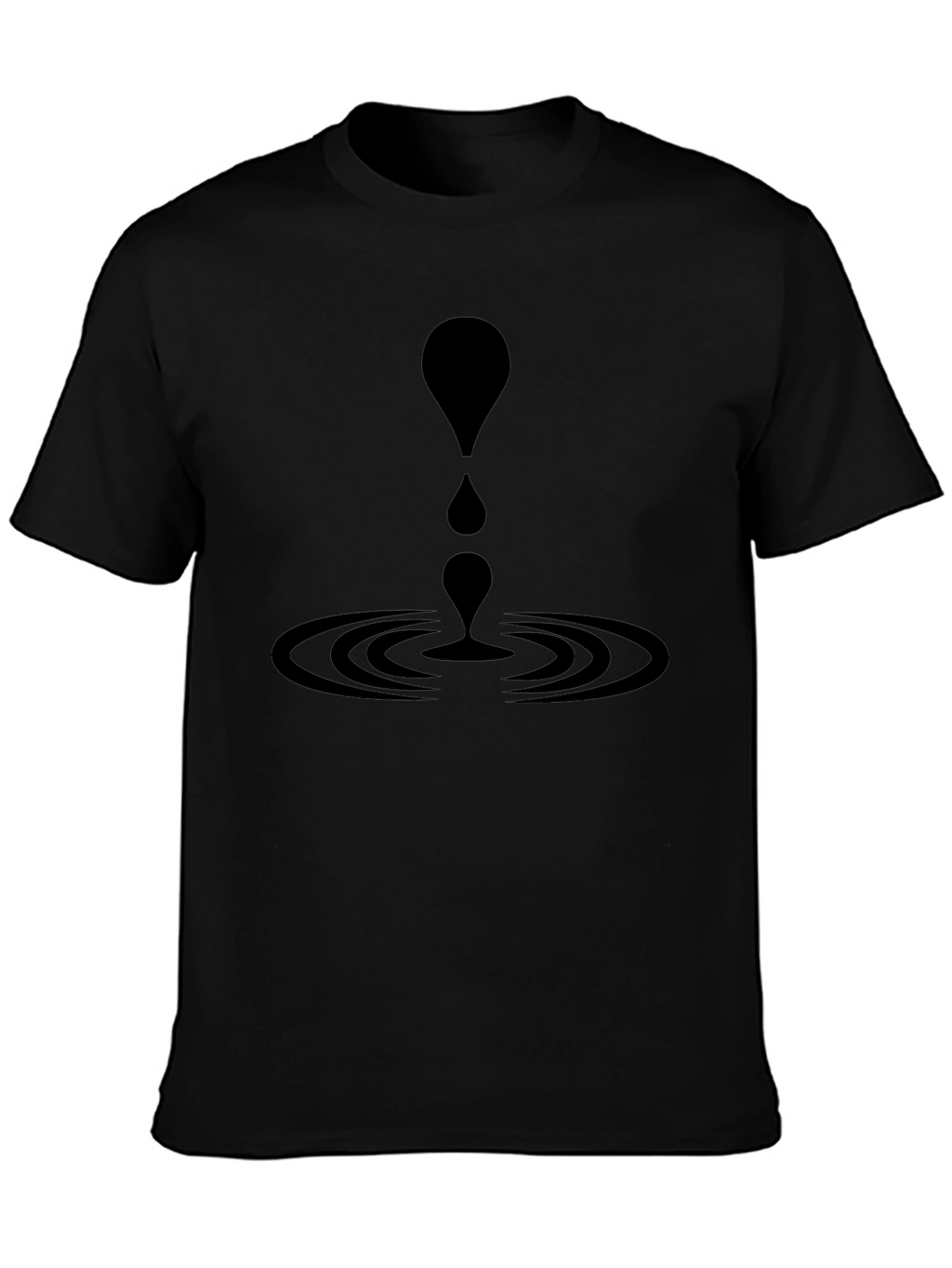 Black T-Shirt with Abstract Water Drop Graphic