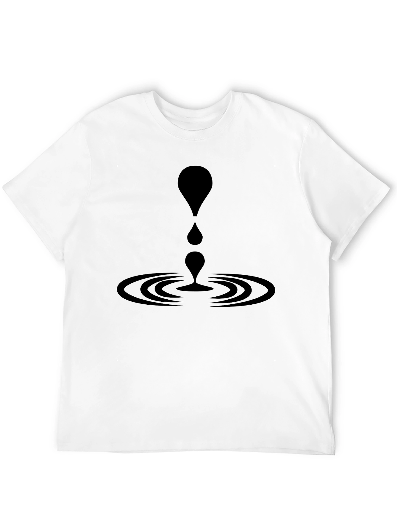 Black T-Shirt with Abstract Water Drop Graphic