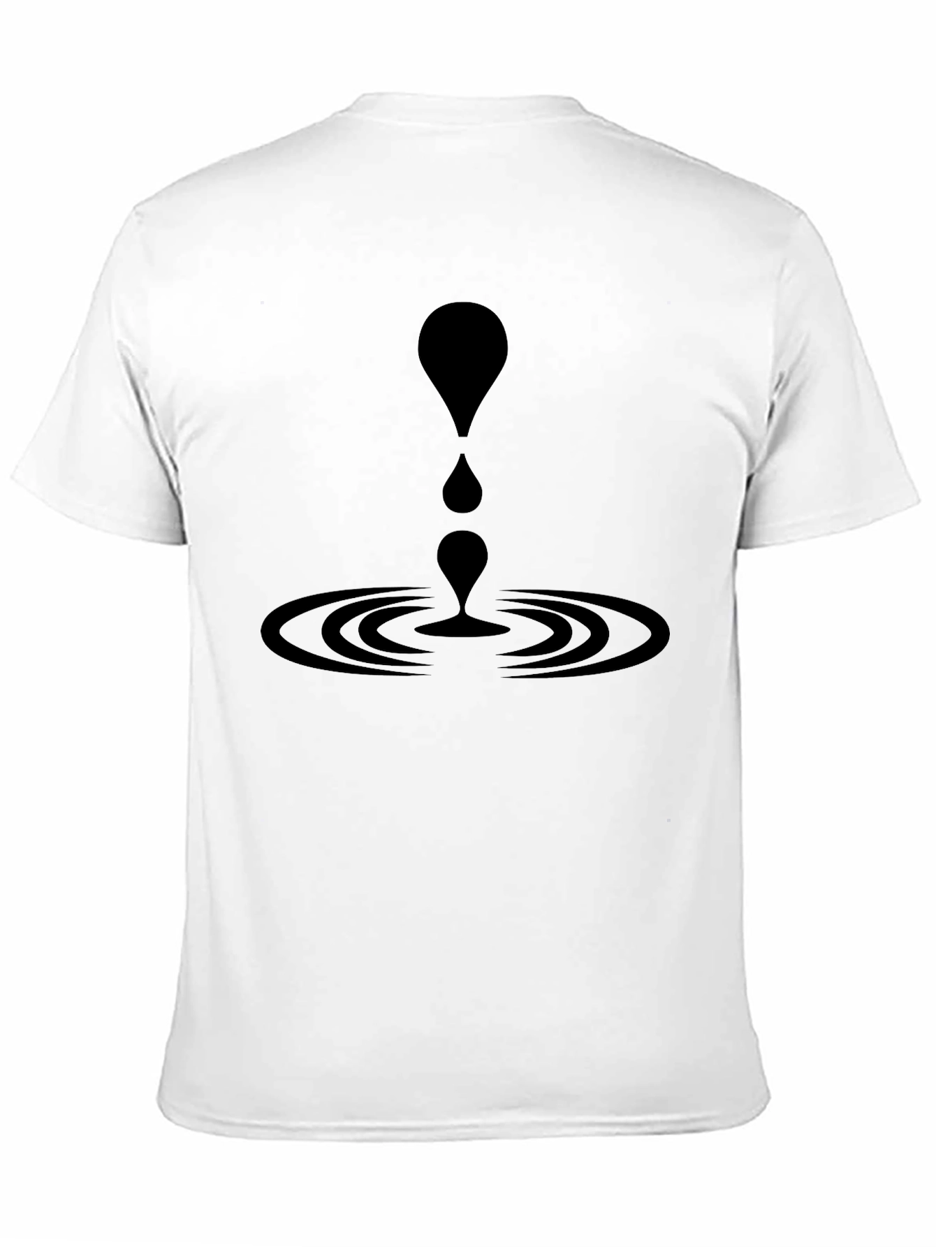 Black T-Shirt with Abstract Water Drop Graphic