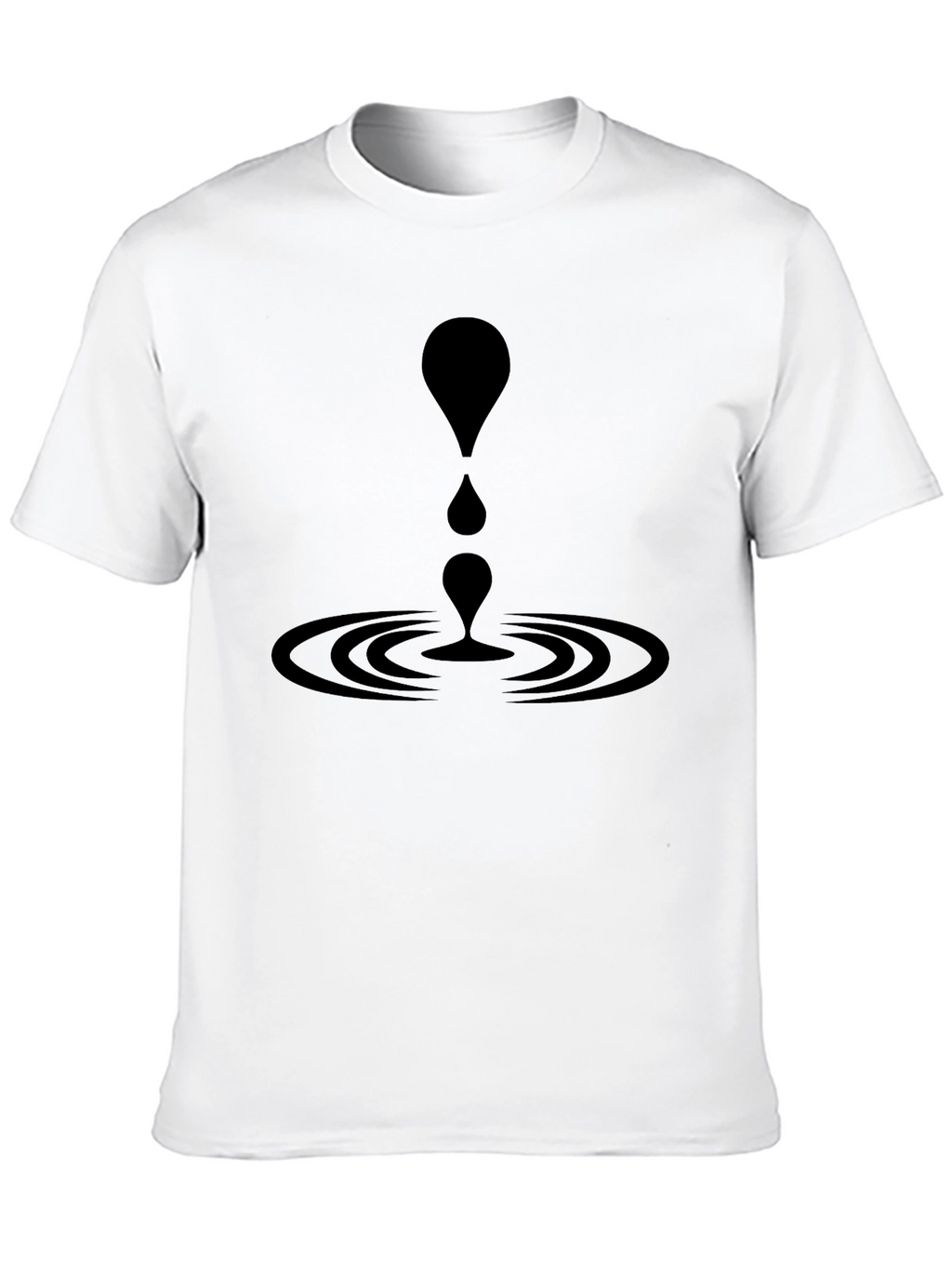 Black T-Shirt with Abstract Water Drop Graphic
