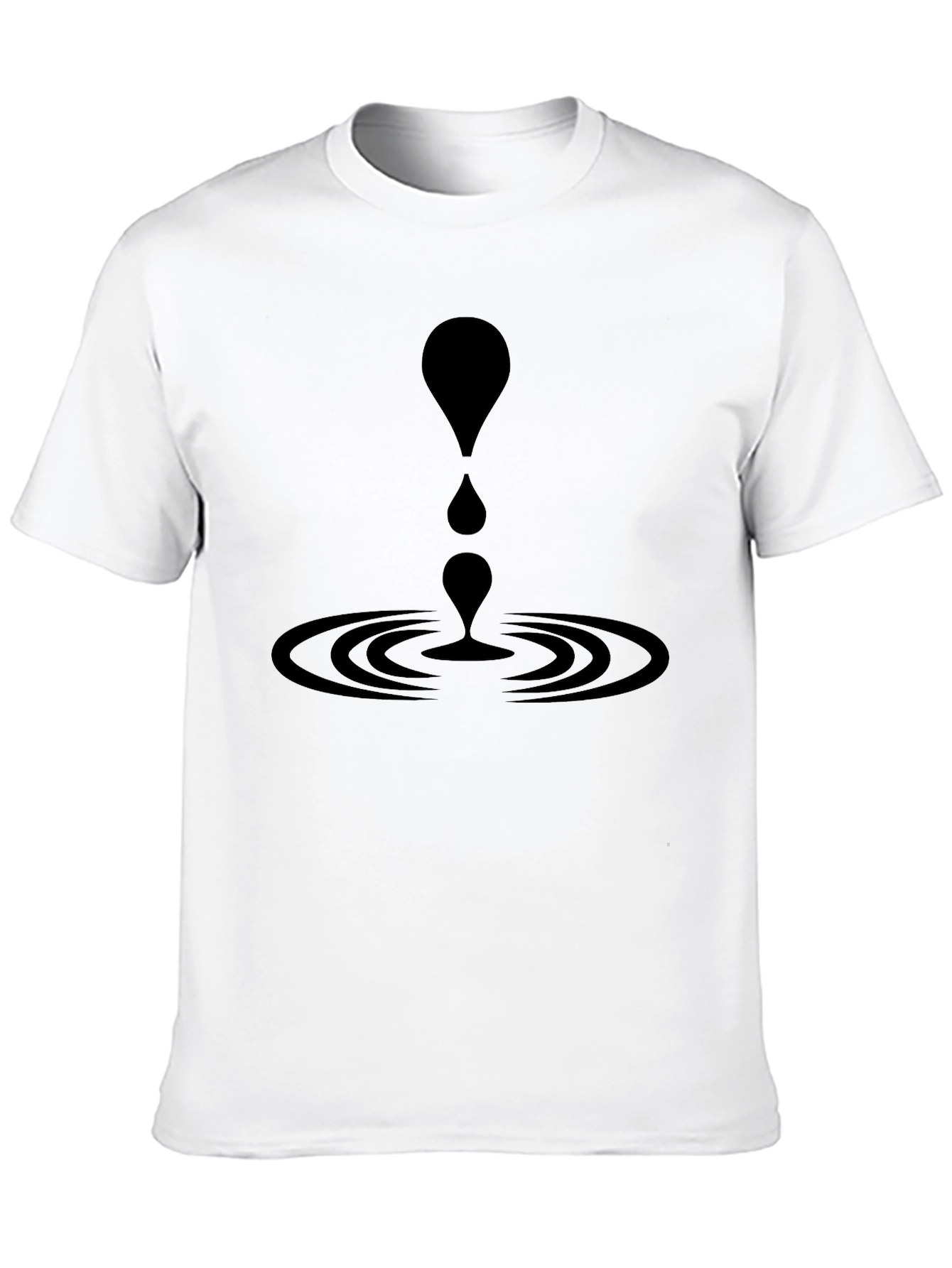 Black T-Shirt with Abstract Water Drop Graphic
