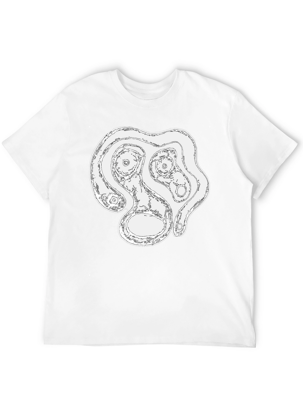 Abstract Face Graphic Tee - Black