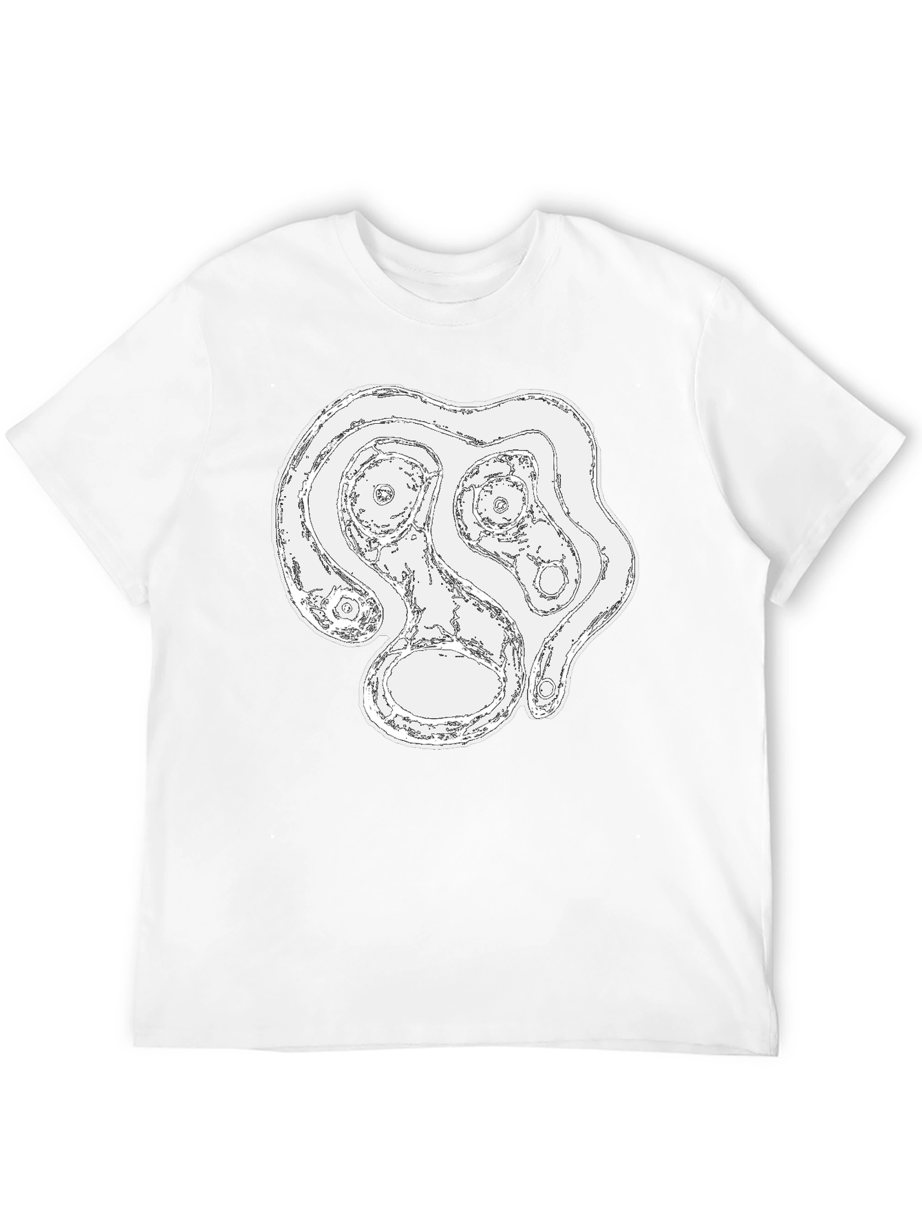 Abstract Face Graphic Tee - Black