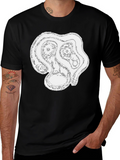 Abstract Face Graphic Tee - Black
