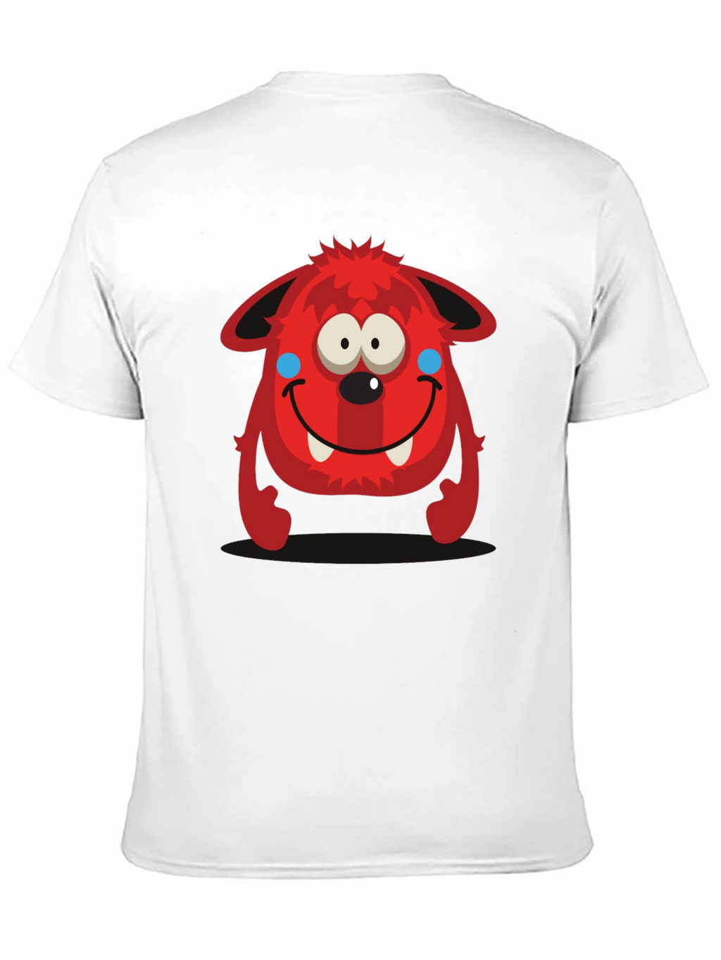 Fun Red Monster Graphic Tee - Black Cotton Shirt