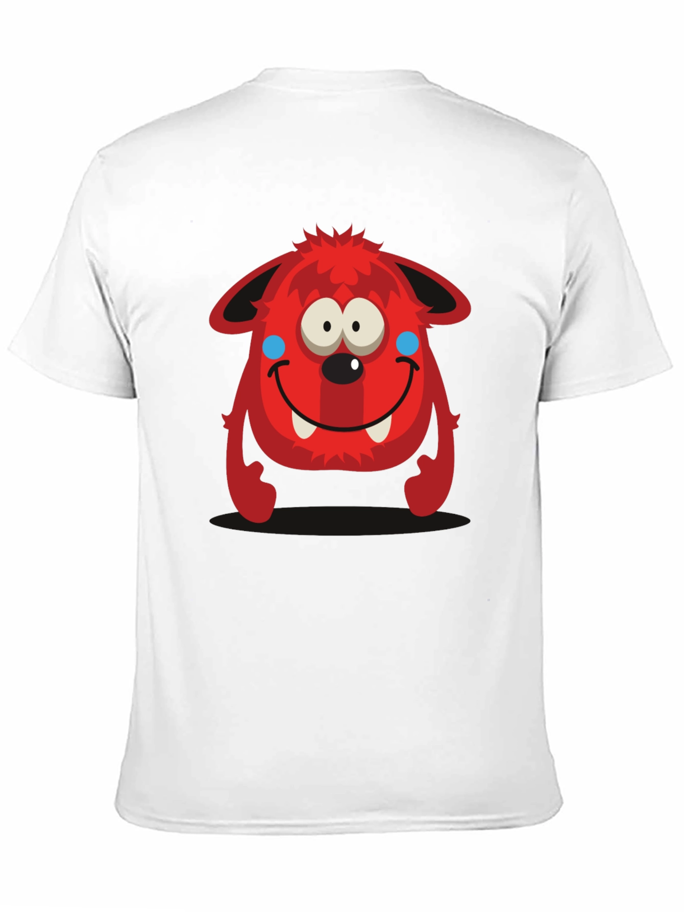 Fun Red Monster Graphic Tee - Black Cotton Shirt
