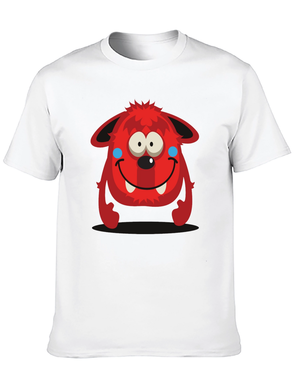 Fun Red Monster Graphic Tee - Black Cotton Shirt