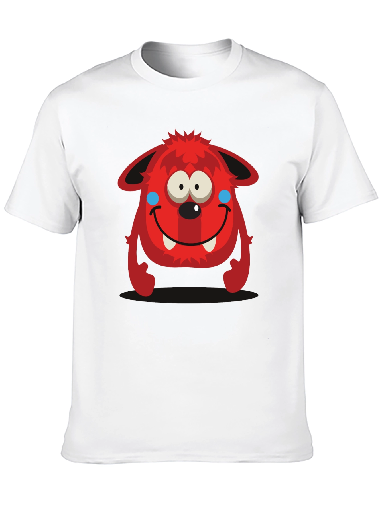 Fun Red Monster Graphic Tee - Black Cotton Shirt