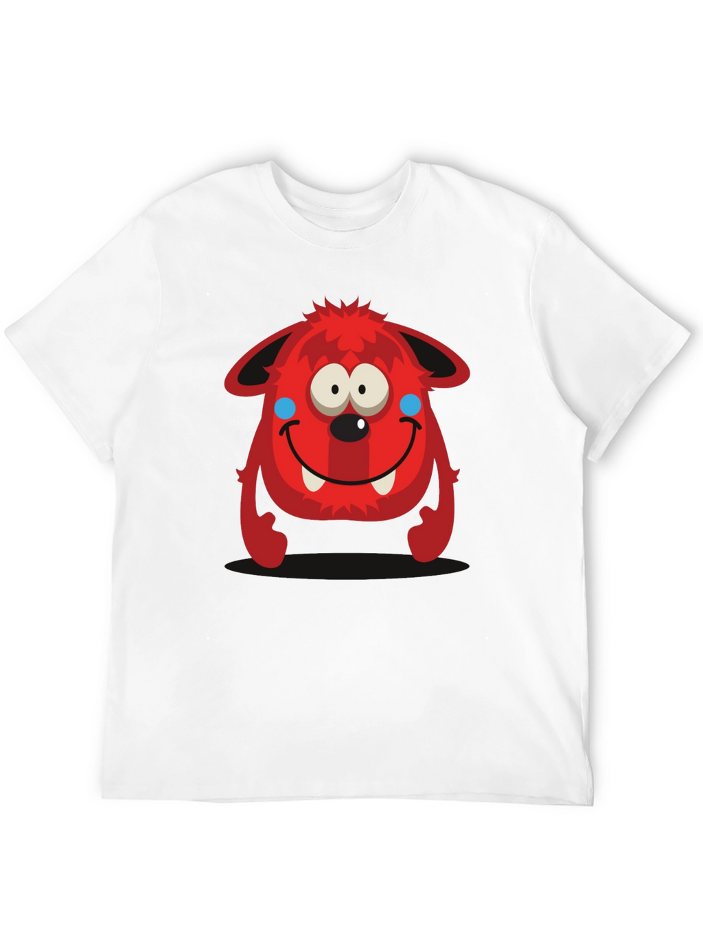 Fun Red Monster Graphic Tee - Black Cotton Shirt