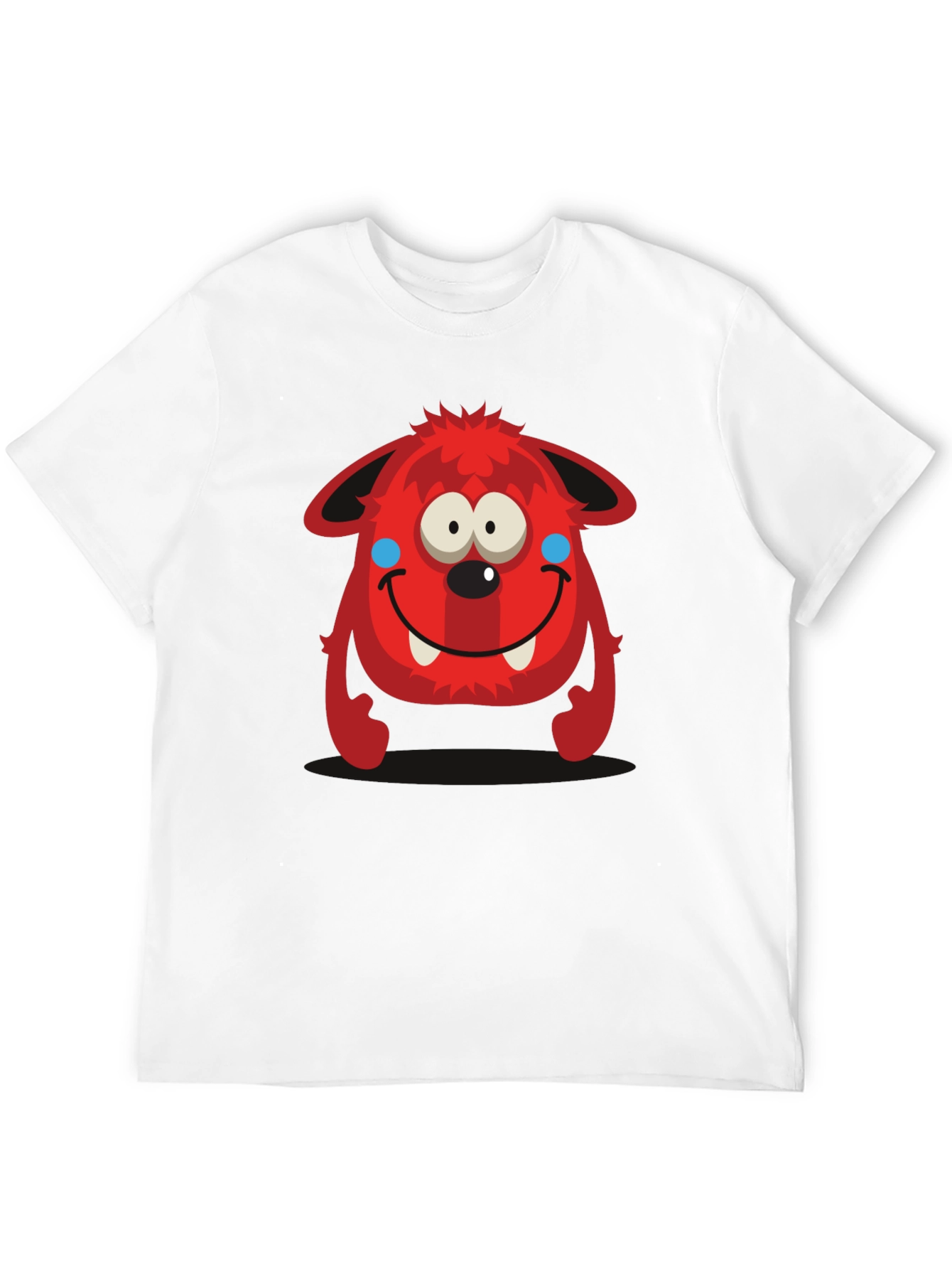 Fun Red Monster Graphic Tee - Black Cotton Shirt