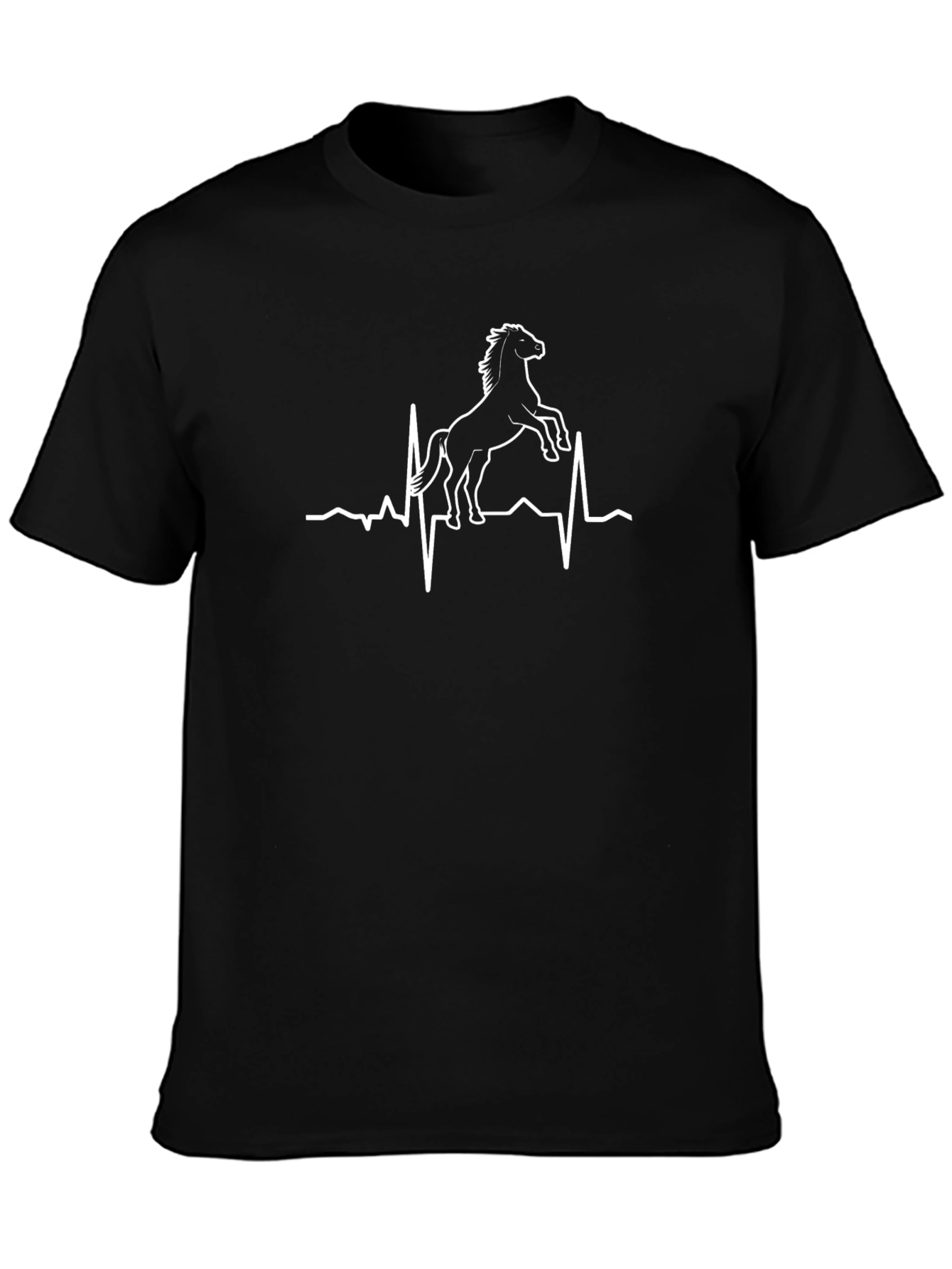 Horse Heartbeat Graphic Tee - Black T-Shirt