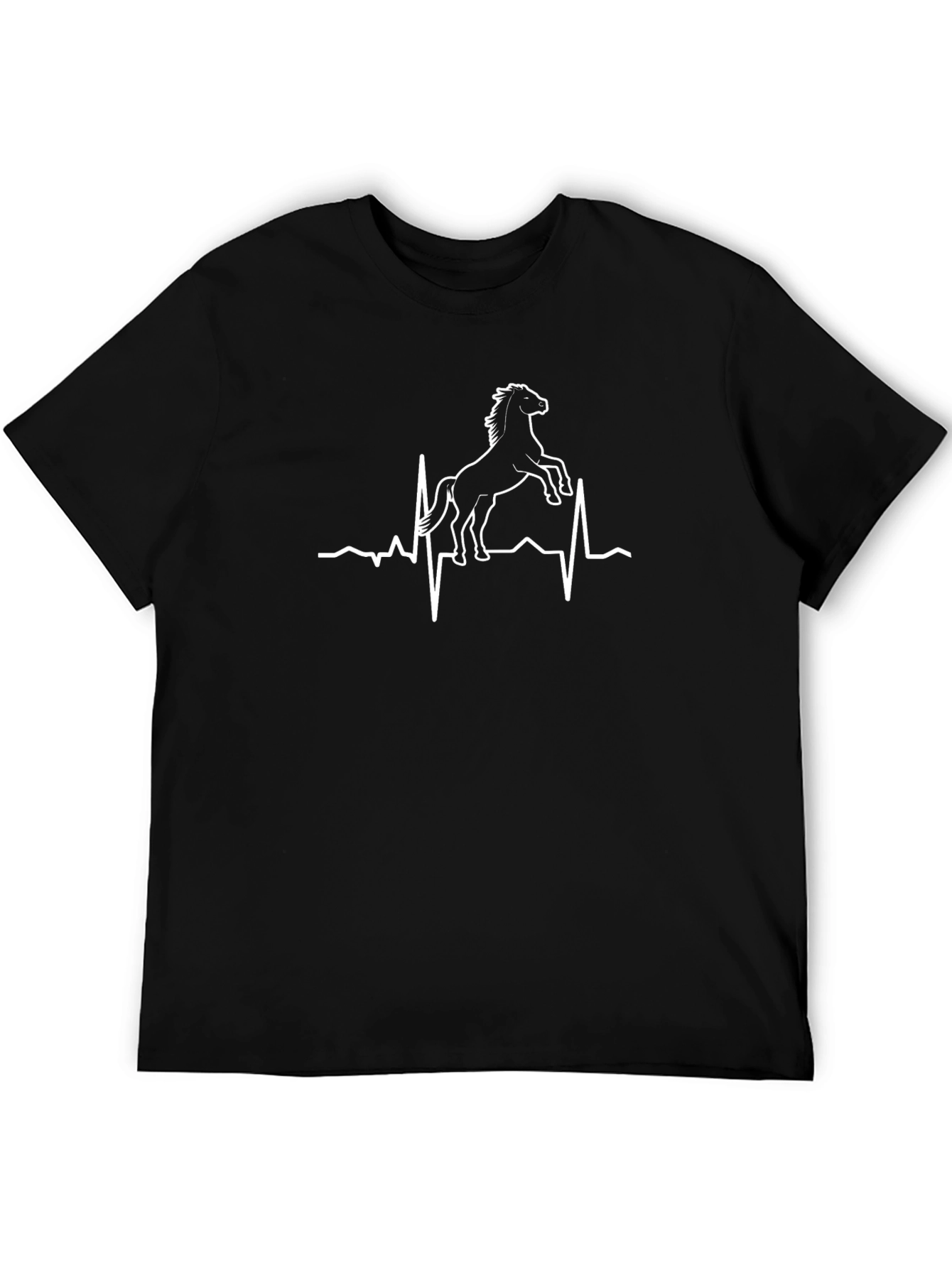 Horse Heartbeat Graphic Tee - Black T-Shirt