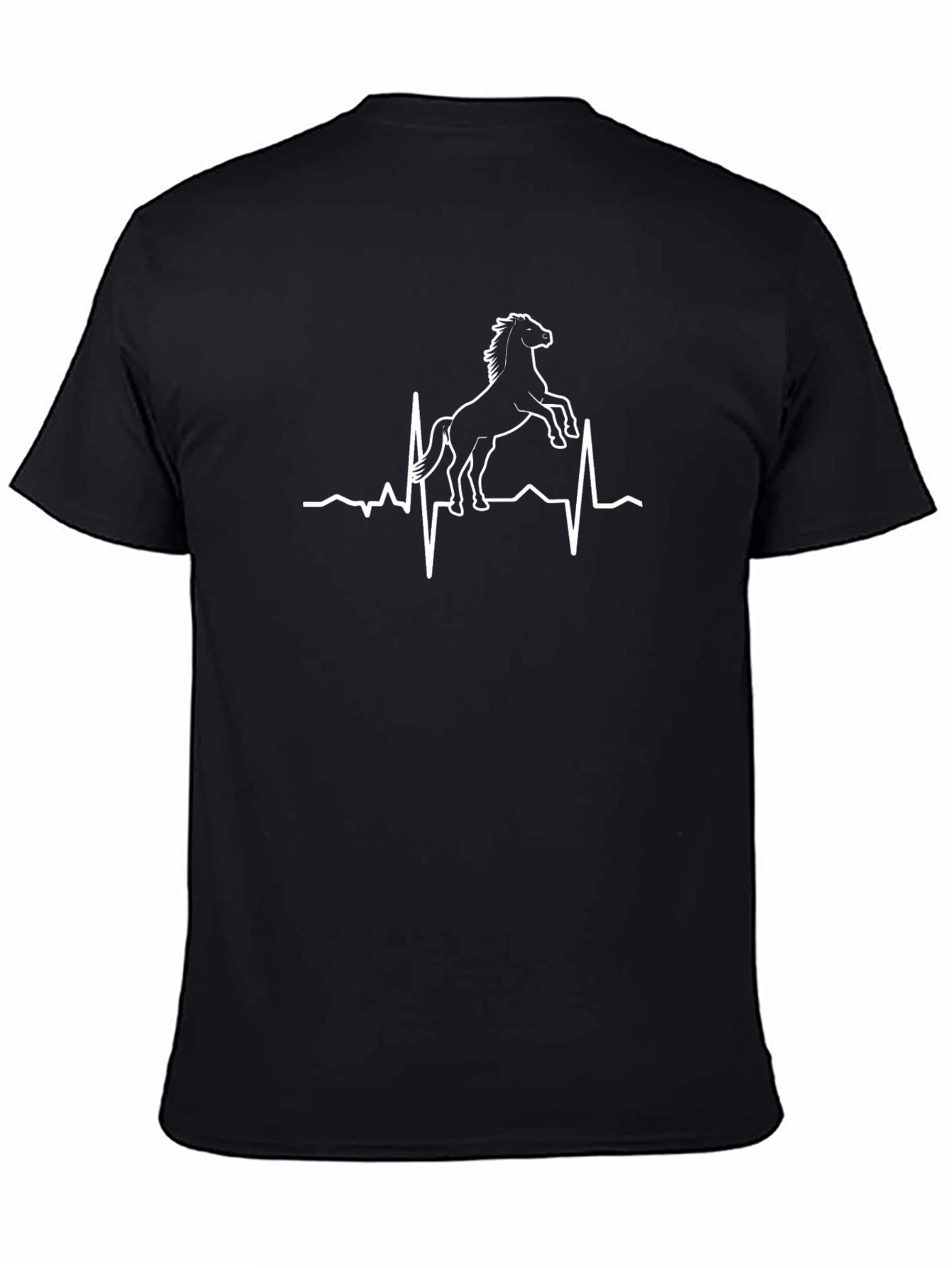 Horse Heartbeat Graphic Tee - Black T-Shirt
