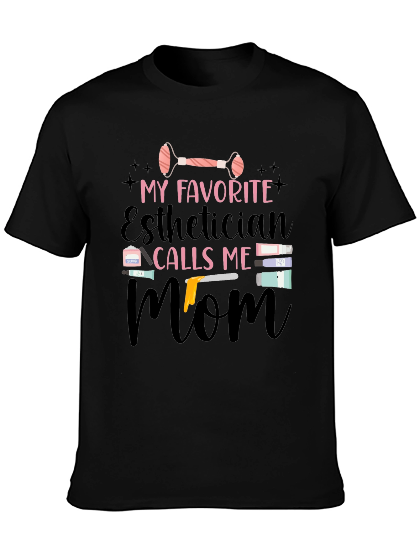 Esthetician Mom Black T-Shirt