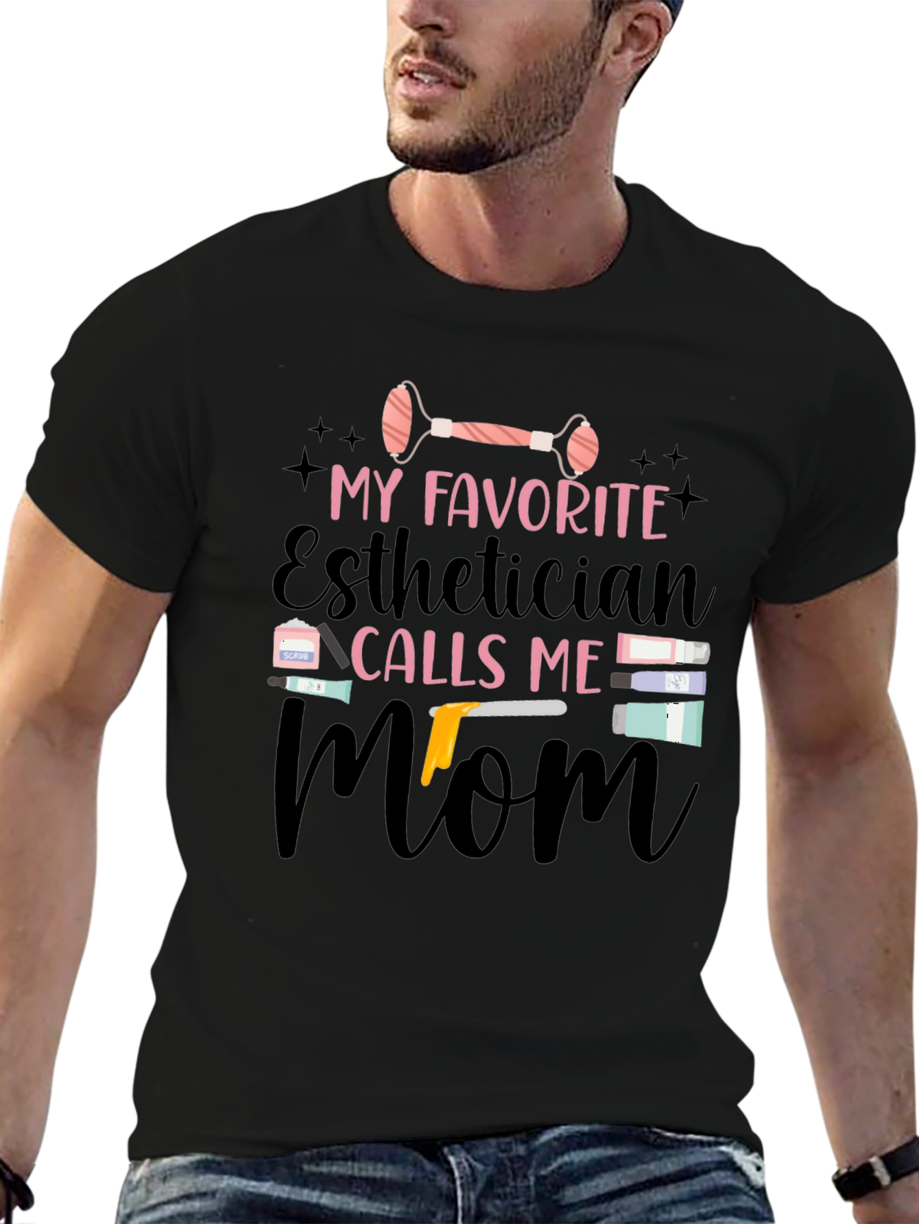 Esthetician Mom Black T-Shirt