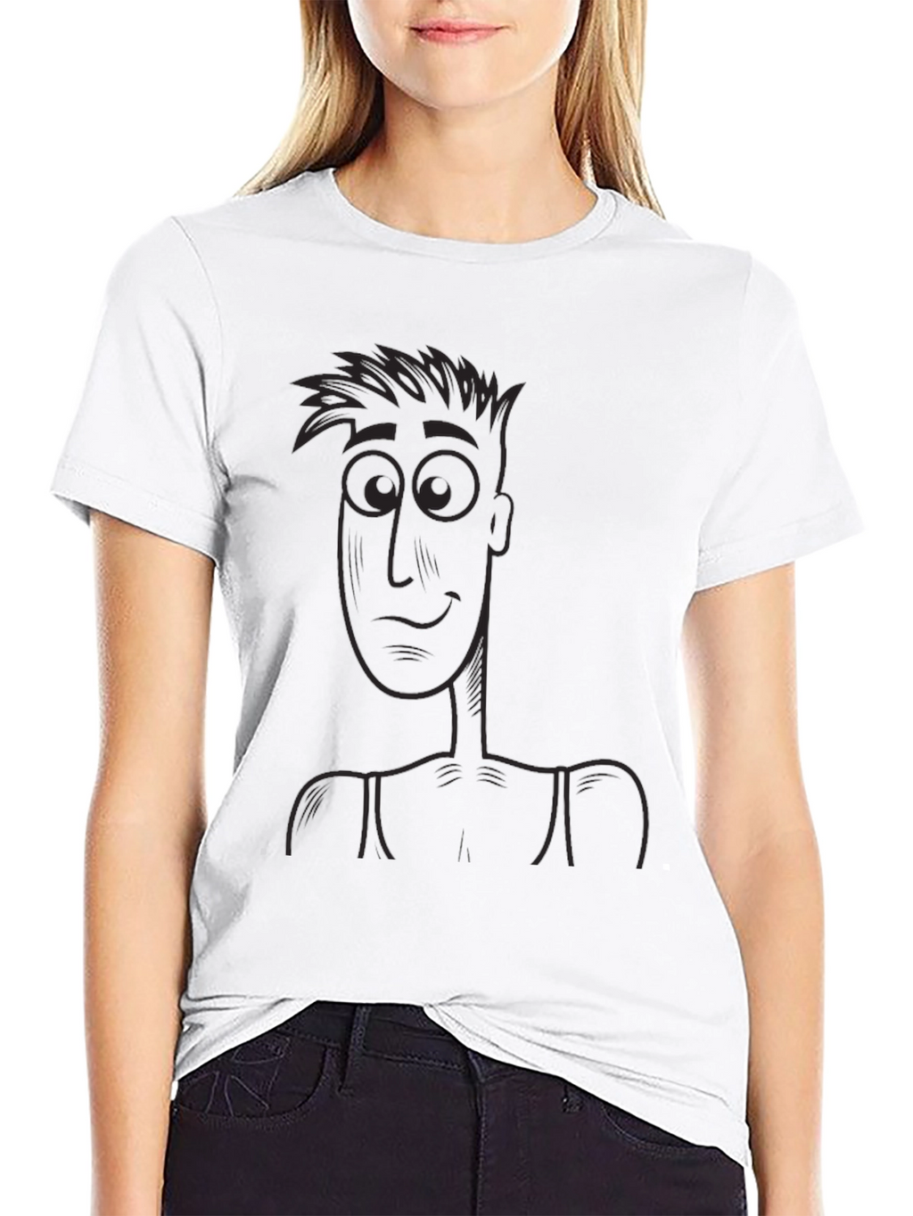 Cartoon Character Graphic Black T-Shirt