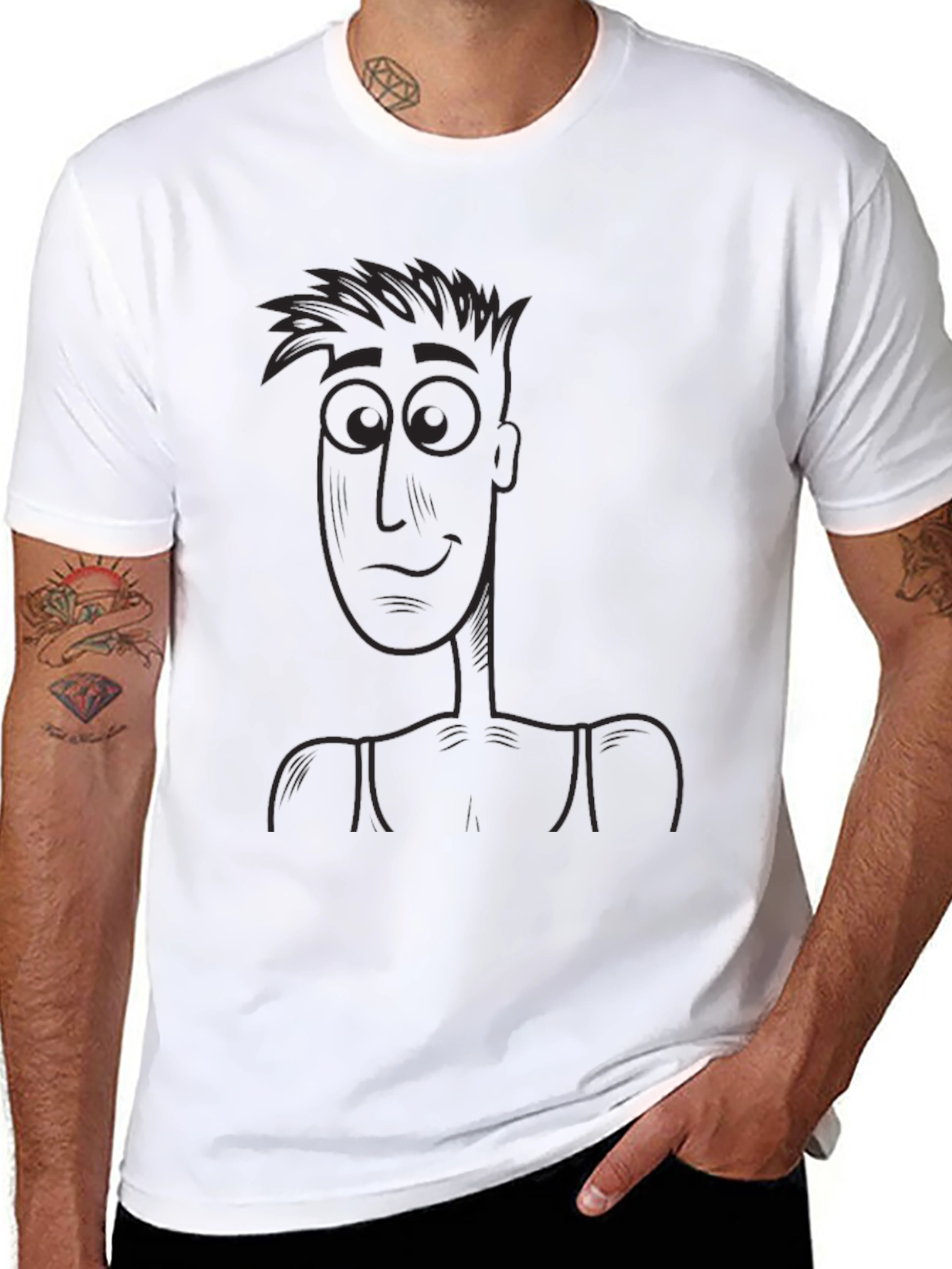 Cartoon Character Graphic Black T-Shirt