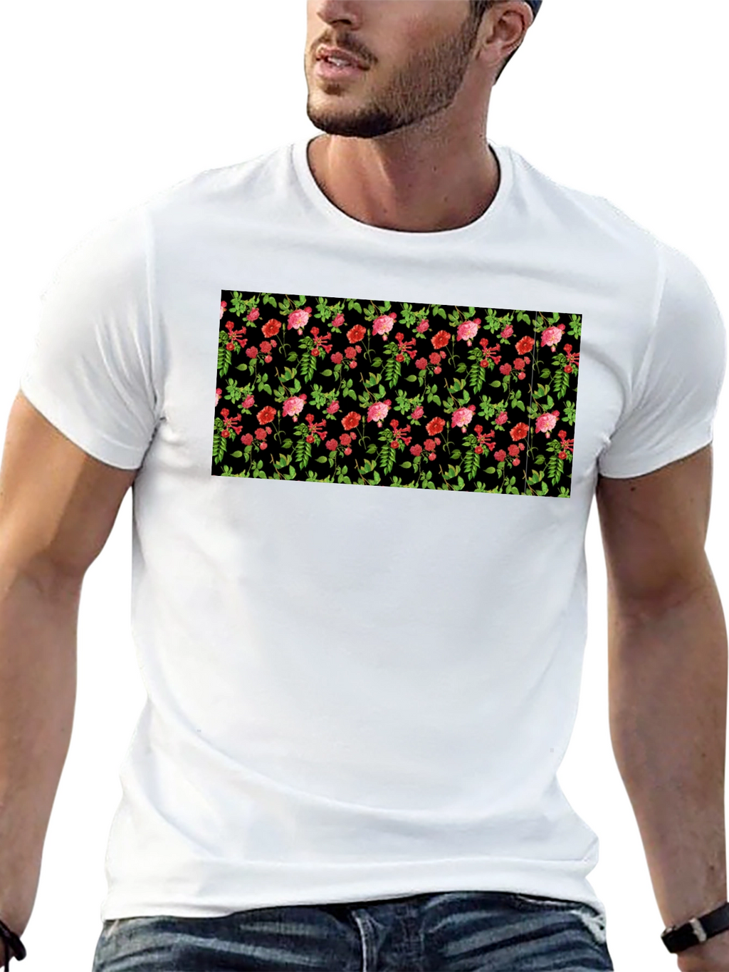 Floral Black T-Shirt